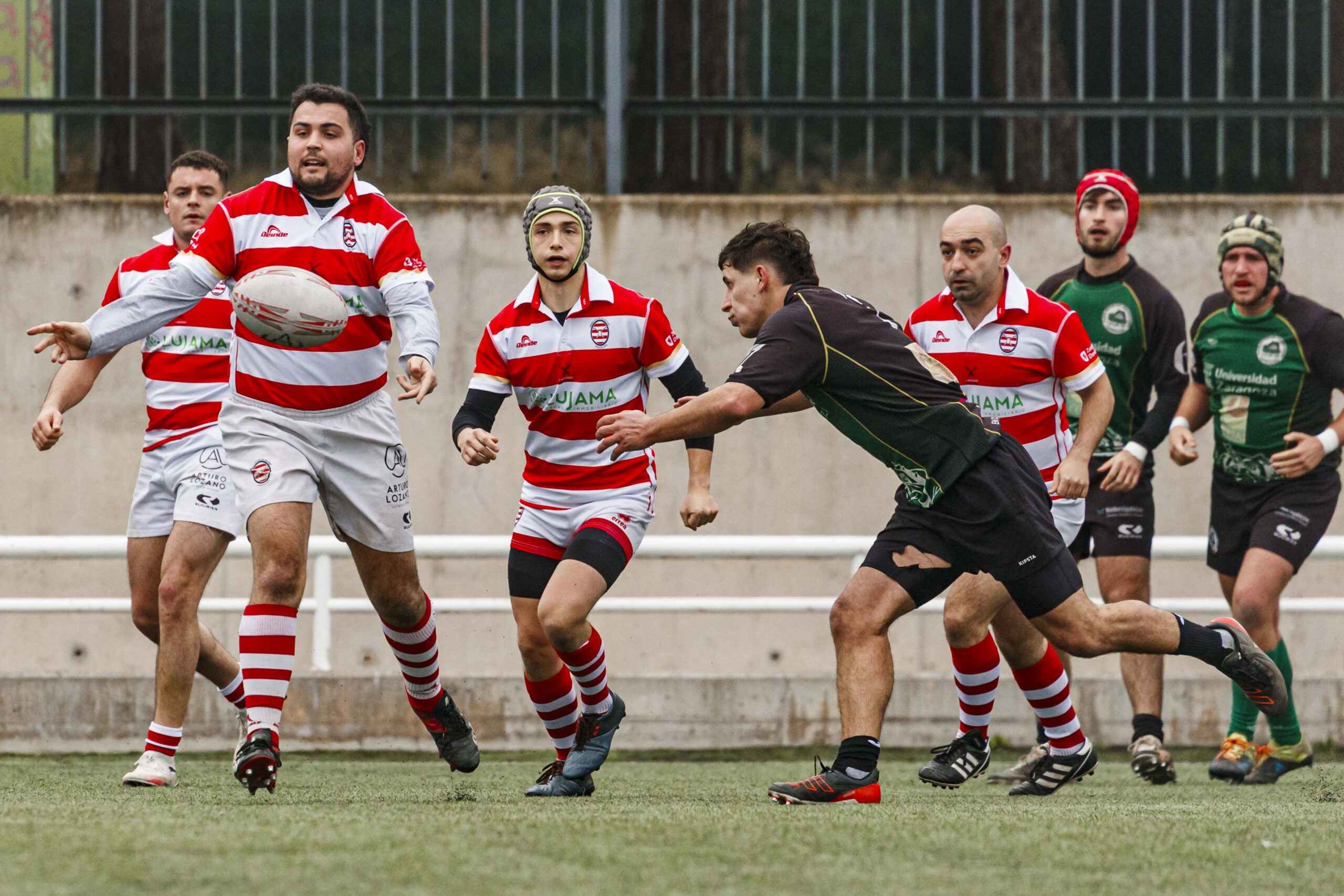Imágenes correspondientes al partido de la joranda 7 de la Liga autonómica aragonesa de rugby masculino entre el Íbero CR y el CEFA Unizar.