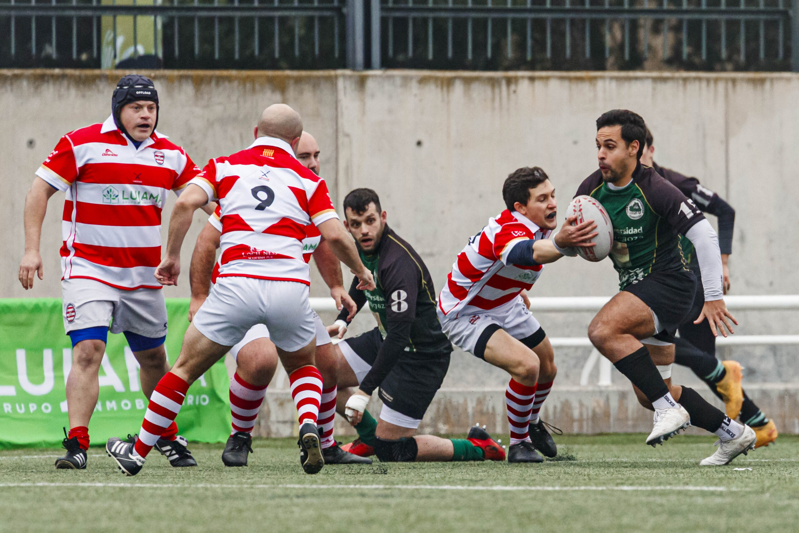 Imágenes correspondientes al partido de la joranda 7 de la Liga autonómica aragonesa de rugby masculino entre el Íbero CR y el CEFA Unizar.