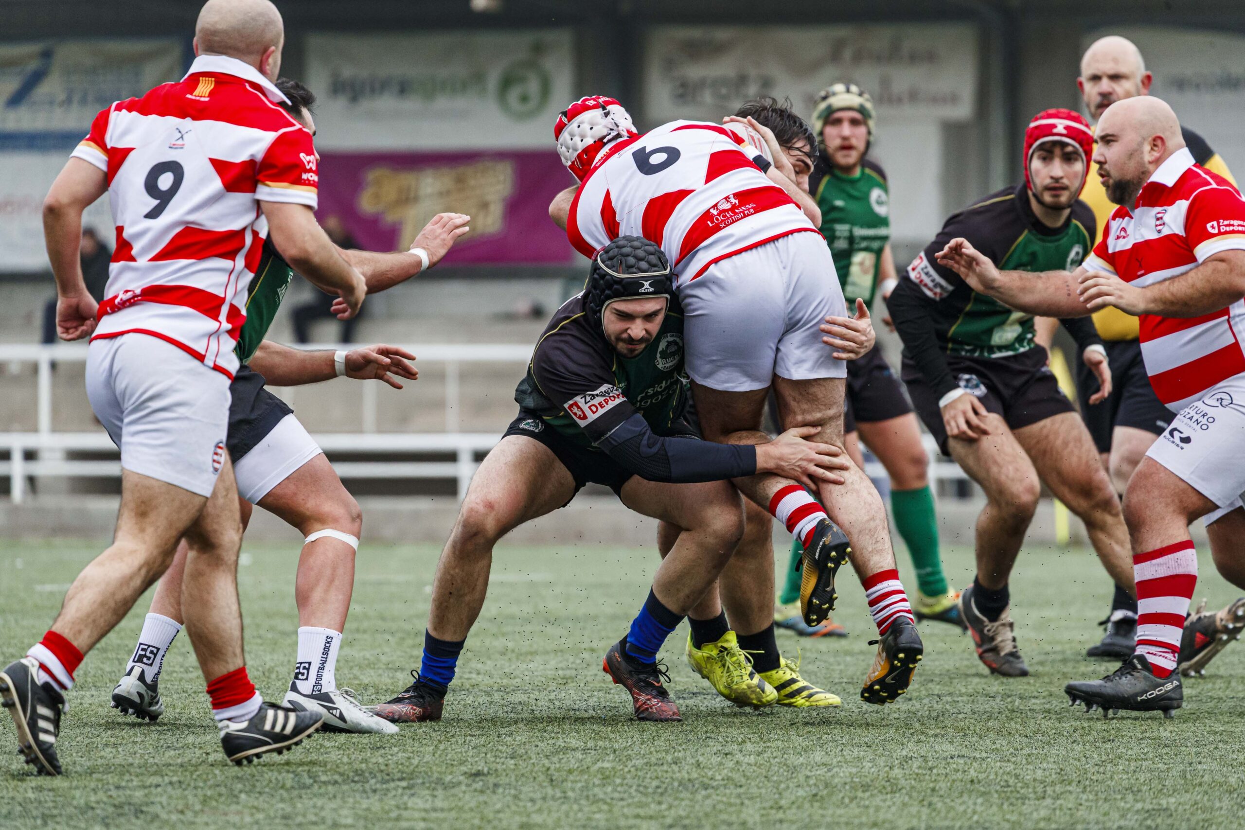 Imágenes correspondientes al partido de la joranda 7 de la Liga autonómica aragonesa de rugby masculino entre el Íbero CR y el CEFA Unizar.
