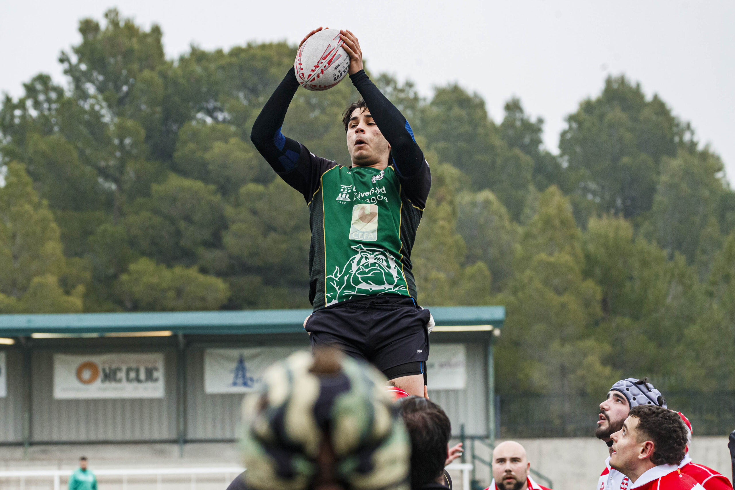 Imágenes correspondientes al partido de la joranda 7 de la Liga autonómica aragonesa de rugby masculino entre el Íbero CR y el CEFA Unizar.