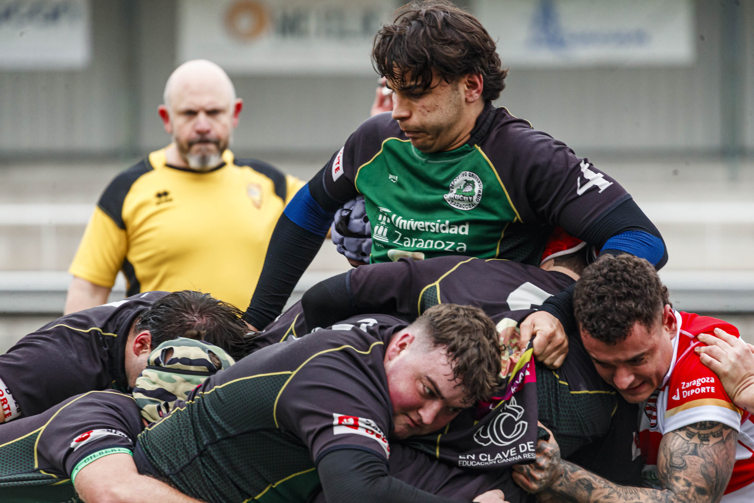 Imágenes correspondientes al partido de la joranda 7 de la Liga autonómica aragonesa de rugby masculino entre el Íbero CR y el CEFA Unizar.