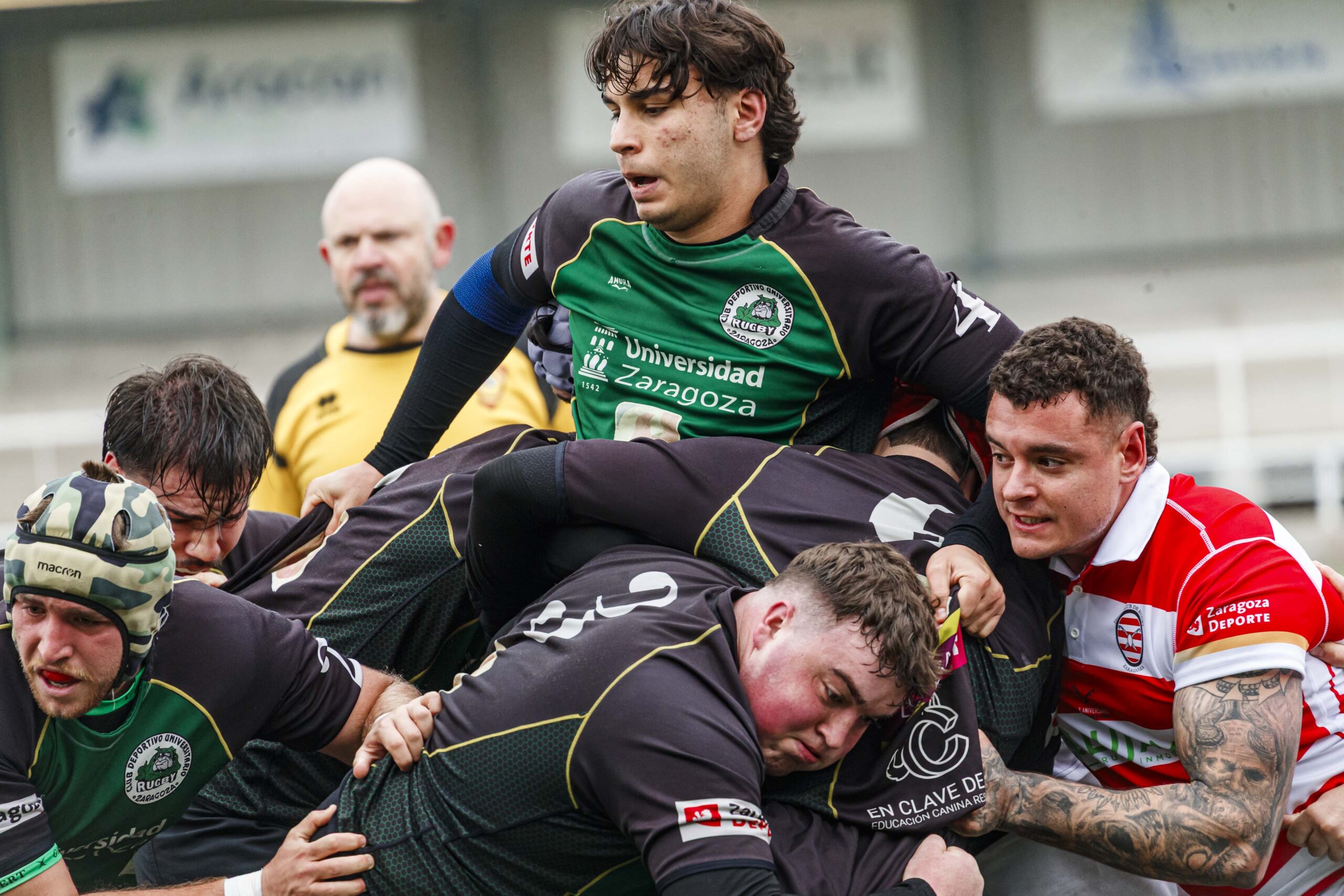 Imágenes correspondientes al partido de la joranda 7 de la Liga autonómica aragonesa de rugby masculino entre el Íbero CR y el CEFA Unizar.