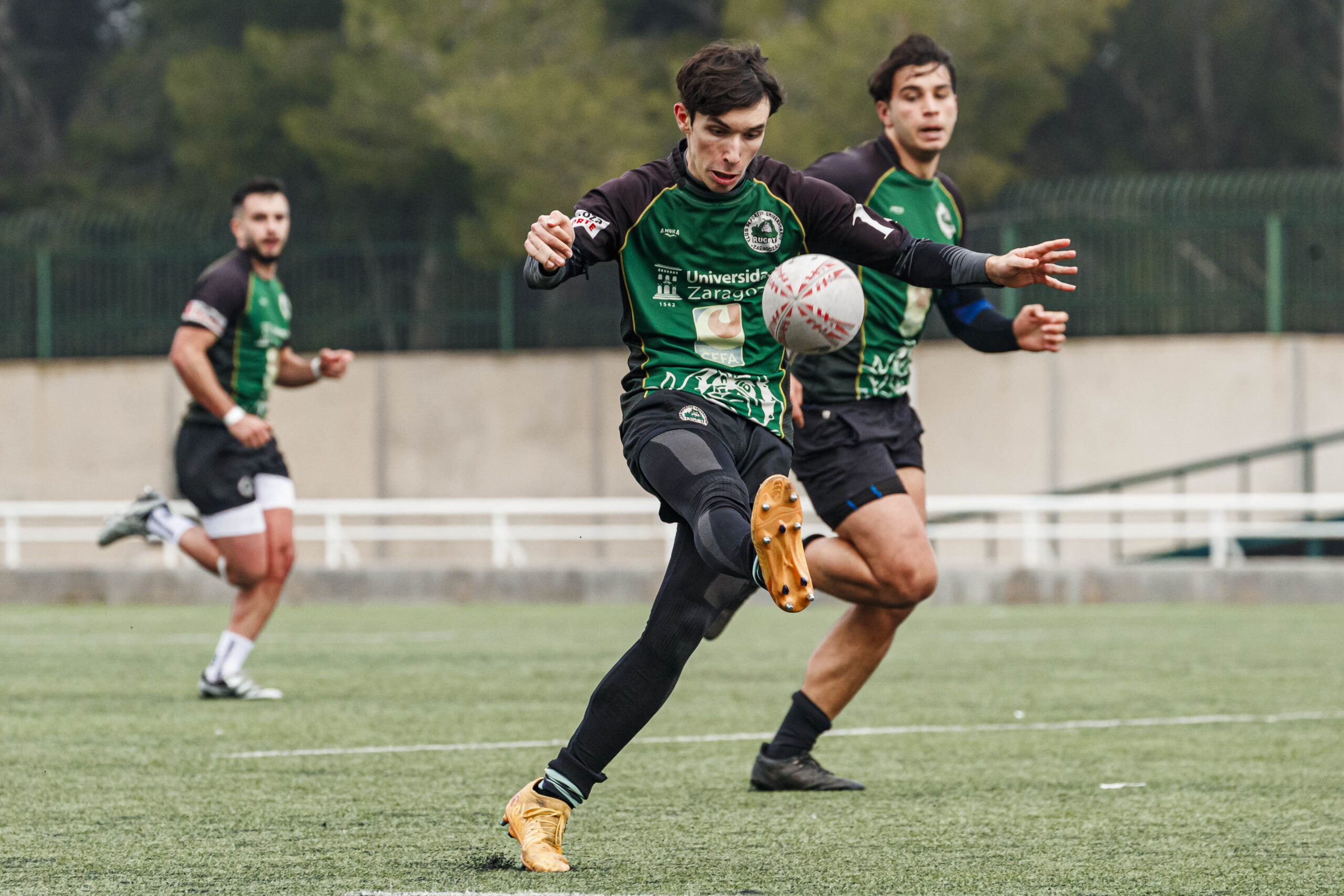Imágenes correspondientes al partido de la joranda 7 de la Liga autonómica aragonesa de rugby masculino entre el Íbero CR y el CEFA Unizar.