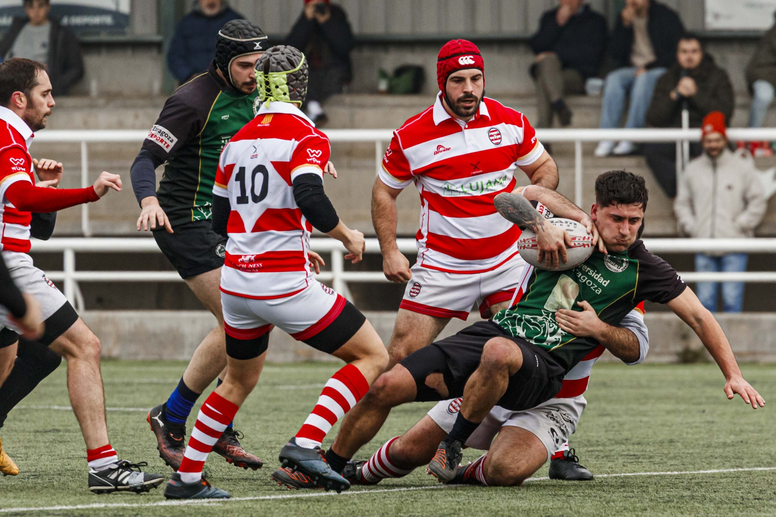 Imágenes correspondientes al partido de la joranda 7 de la Liga autonómica aragonesa de rugby masculino entre el Íbero CR y el CEFA Unizar.