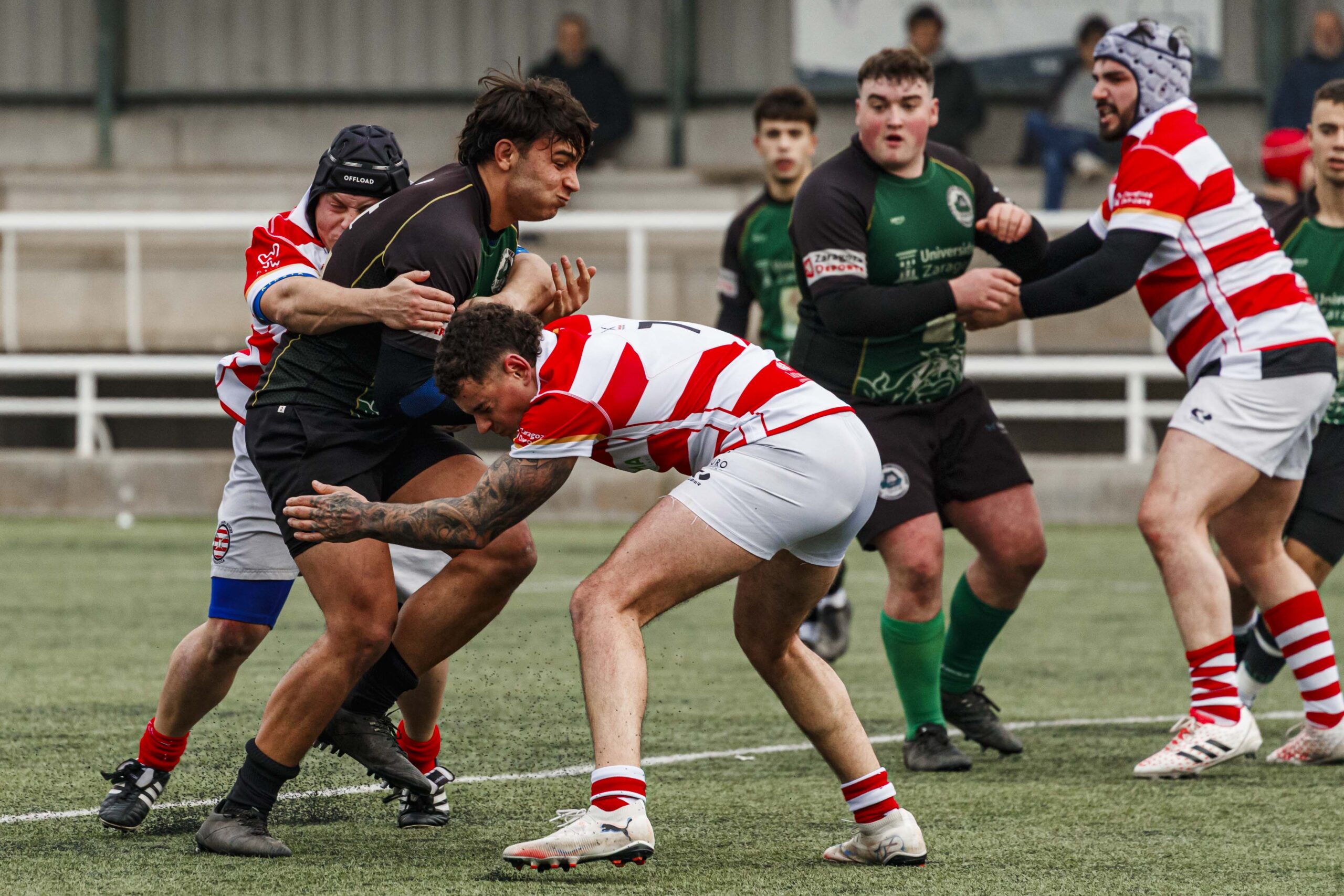 Imágenes correspondientes al partido de la joranda 7 de la Liga autonómica aragonesa de rugby masculino entre el Íbero CR y el CEFA Unizar.