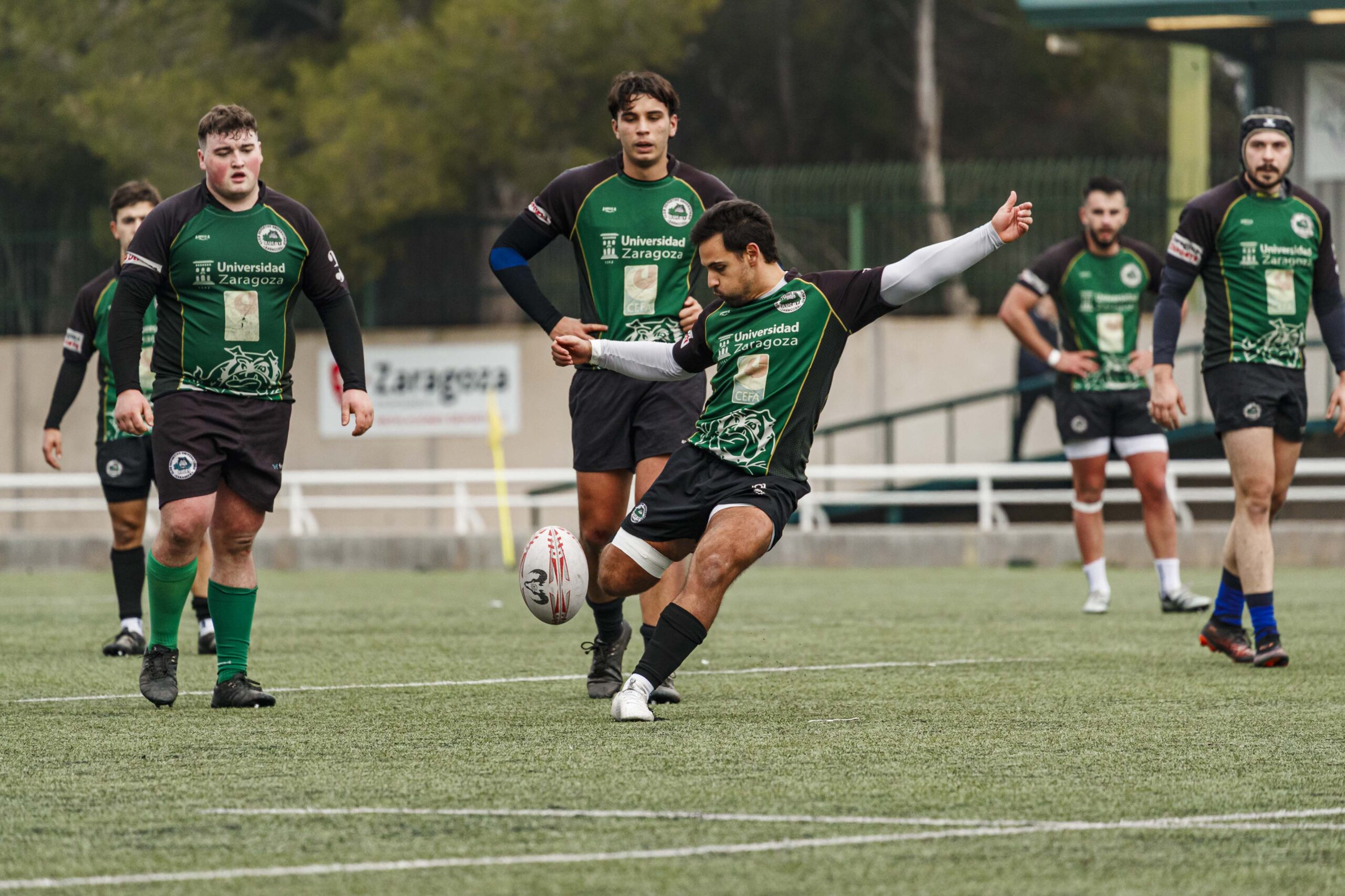 Imágenes correspondientes al partido de la joranda 7 de la Liga autonómica aragonesa de rugby masculino entre el Íbero CR y el CEFA Unizar.