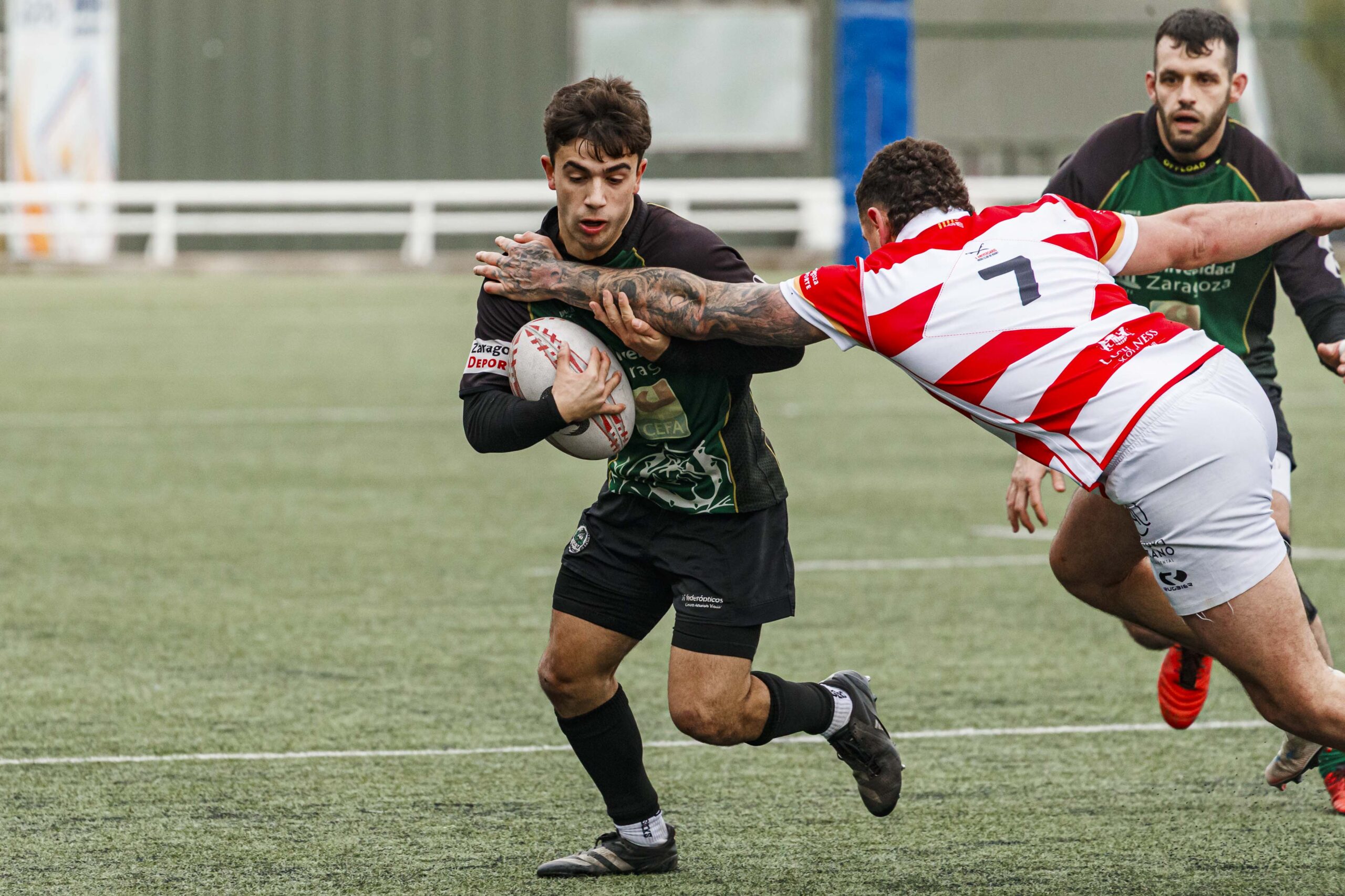 Imágenes correspondientes al partido de la joranda 7 de la Liga autonómica aragonesa de rugby masculino entre el Íbero CR y el CEFA Unizar.