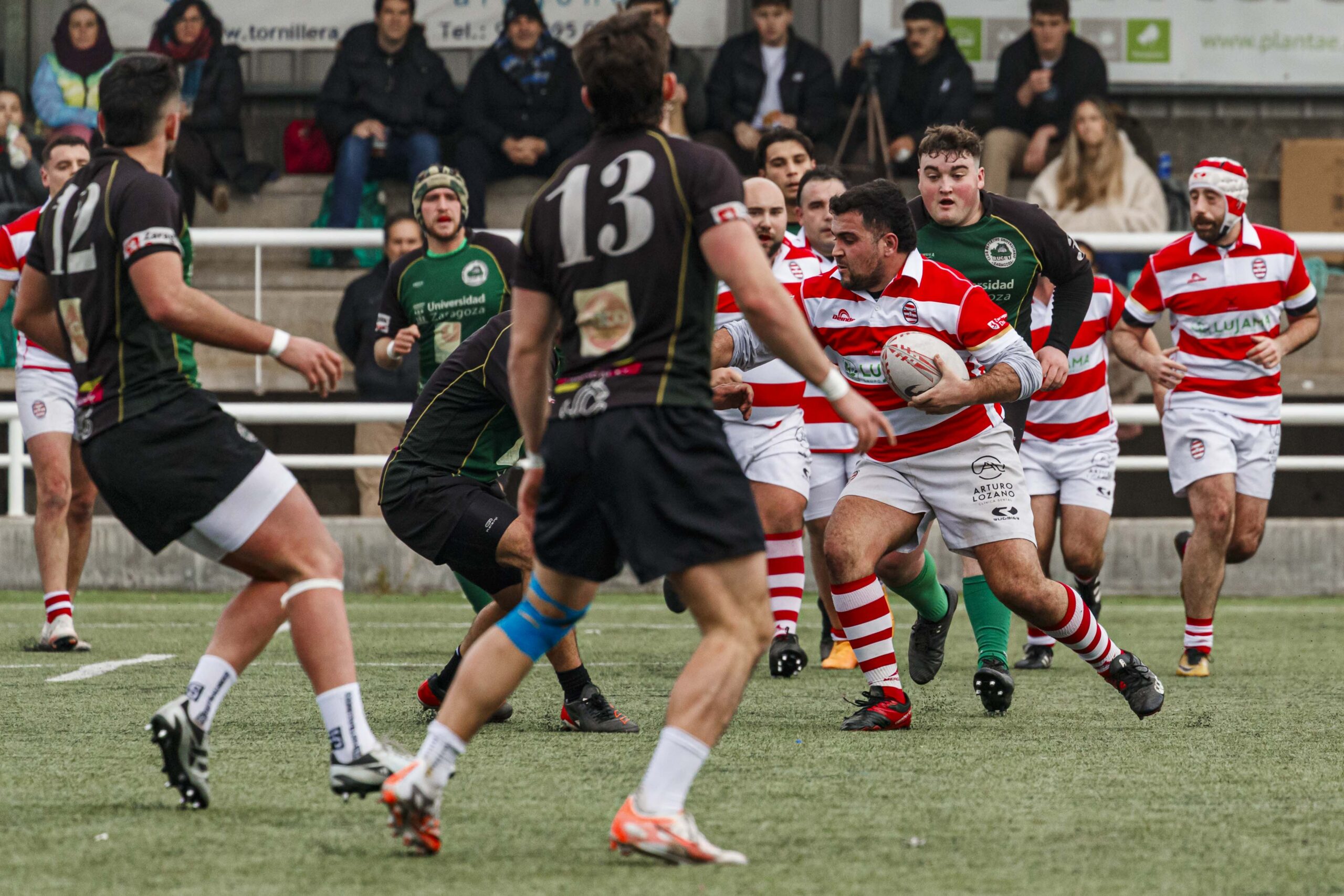 Imágenes correspondientes al partido de la joranda 7 de la Liga autonómica aragonesa de rugby masculino entre el Íbero CR y el CEFA Unizar.