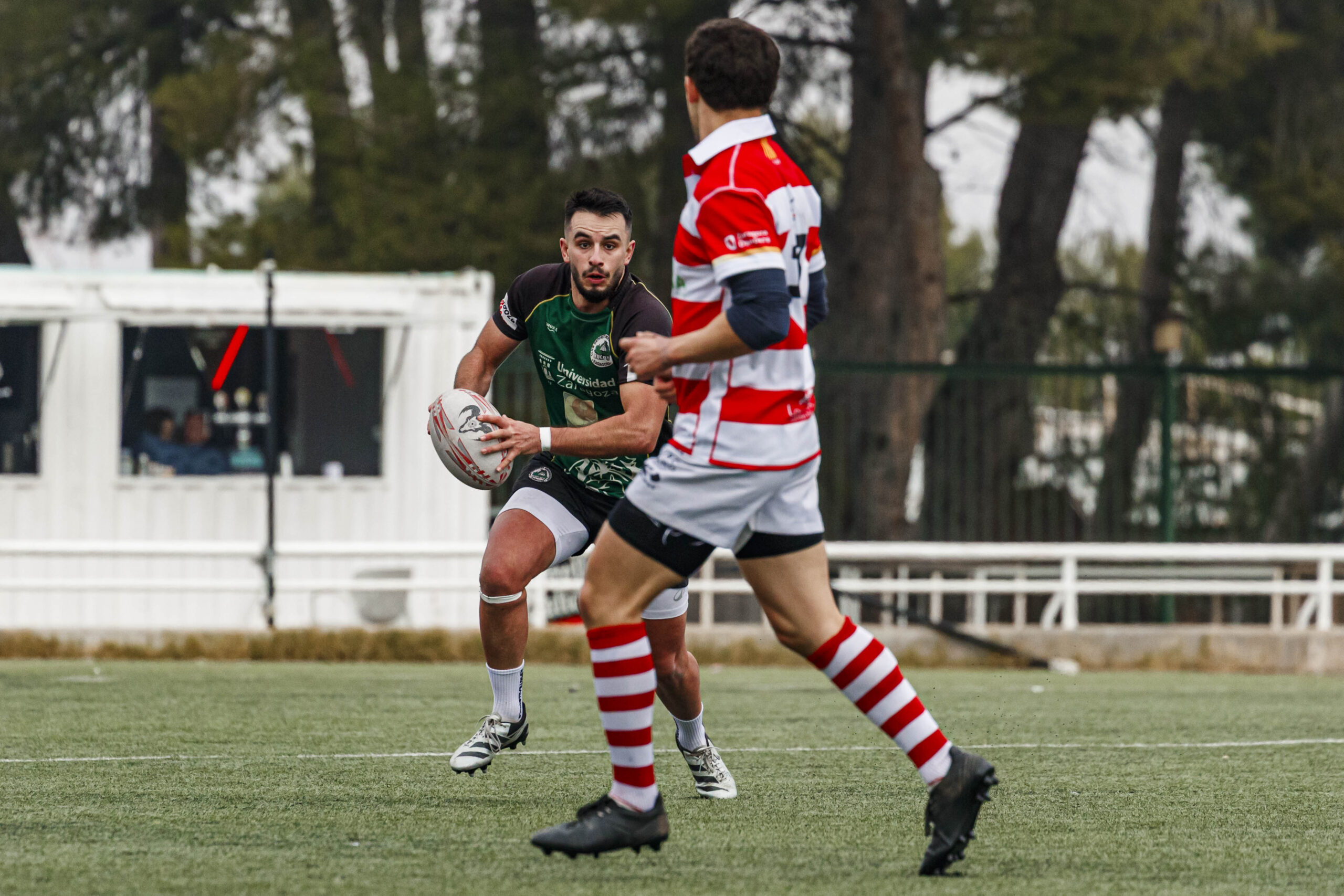 Imágenes correspondientes al partido de la joranda 7 de la Liga autonómica aragonesa de rugby masculino entre el Íbero CR y el CEFA Unizar.