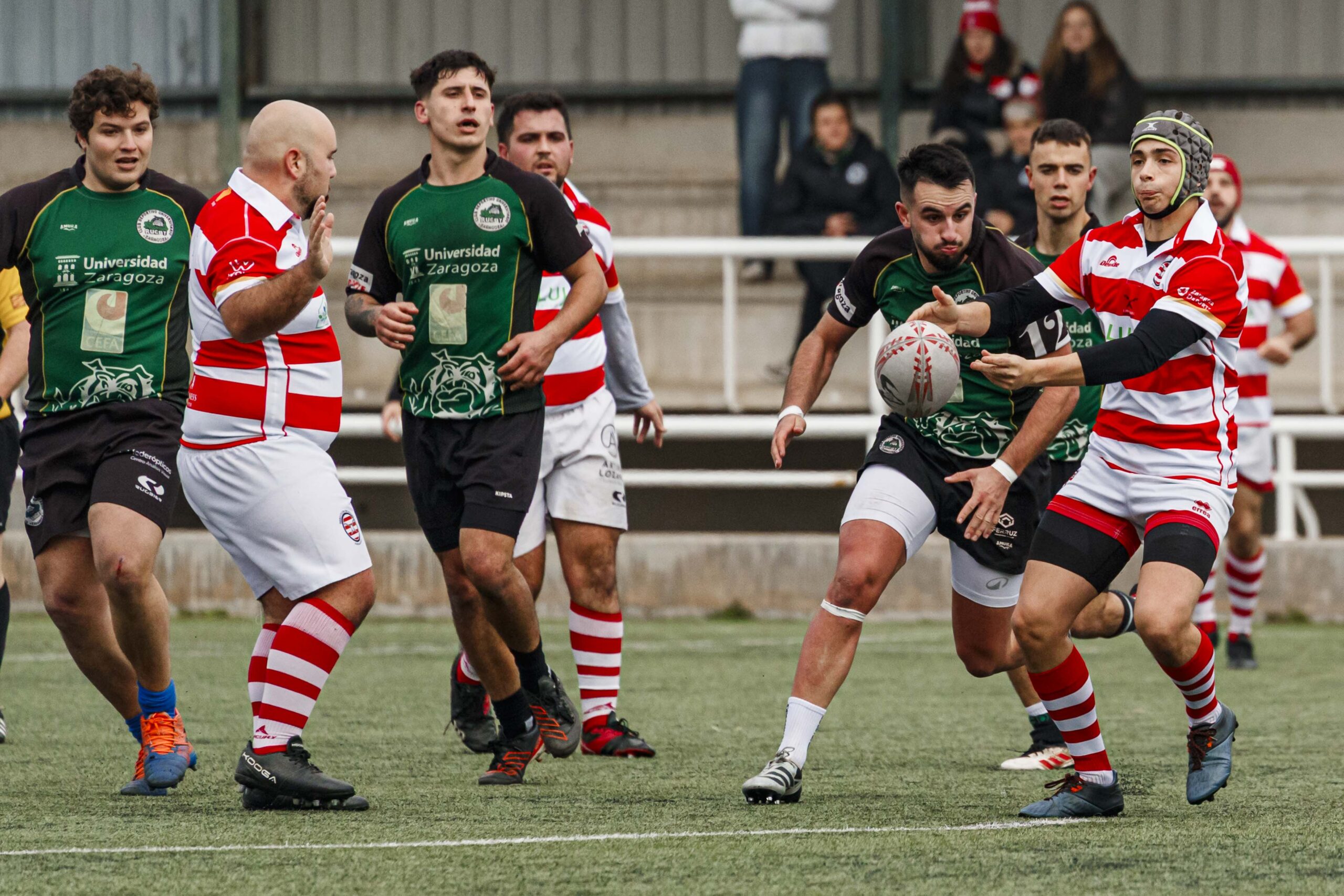 Imágenes correspondientes al partido de la joranda 7 de la Liga autonómica aragonesa de rugby masculino entre el Íbero CR y el CEFA Unizar.