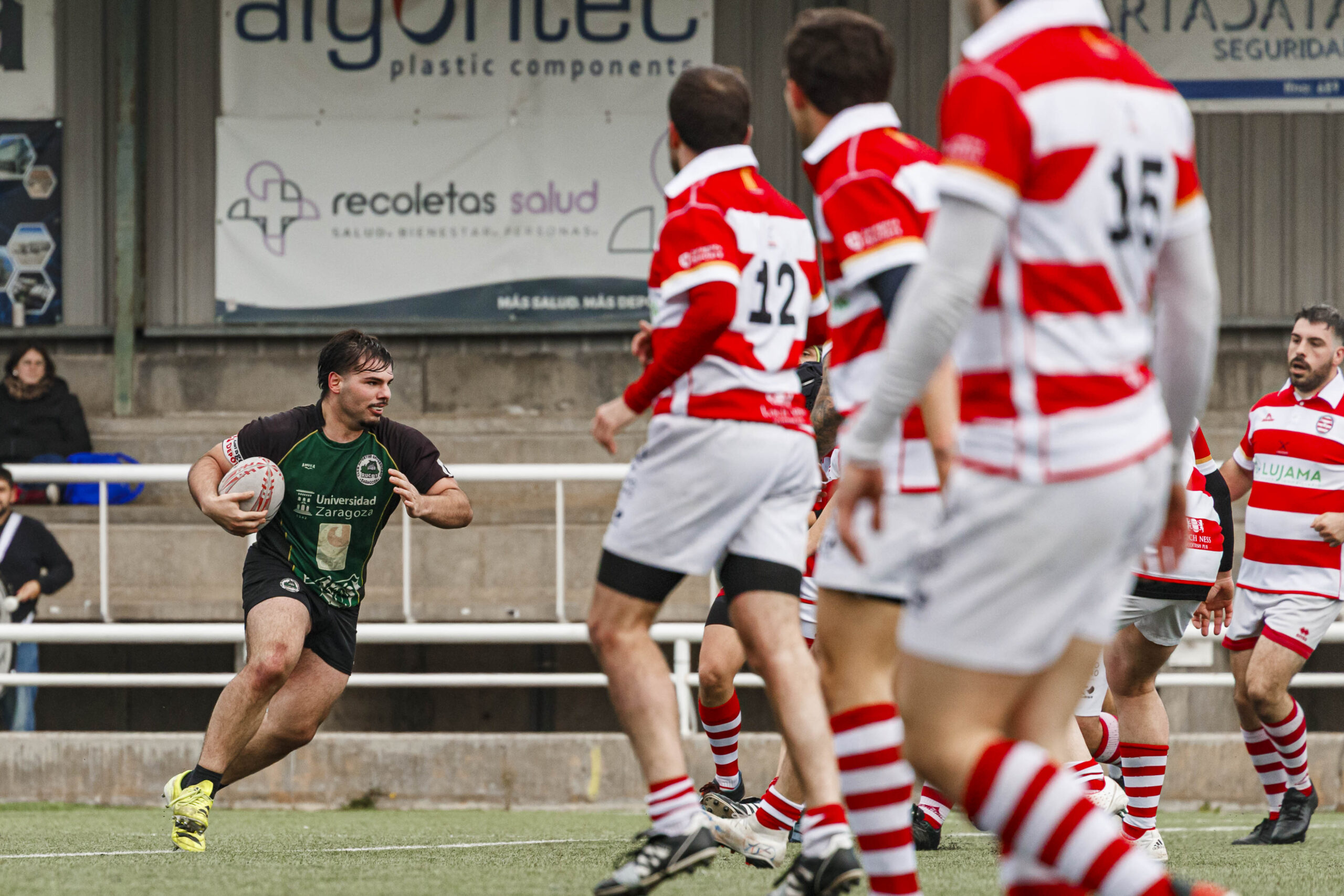 Imágenes correspondientes al partido de la joranda 7 de la Liga autonómica aragonesa de rugby masculino entre el Íbero CR y el CEFA Unizar.