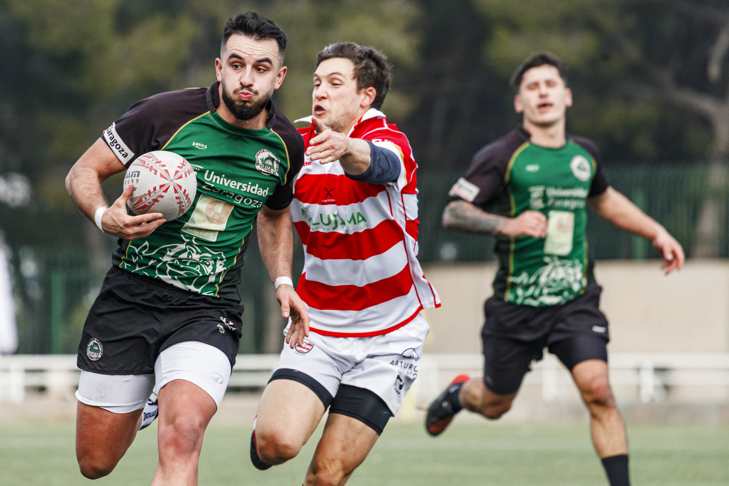 Imágenes correspondientes al partido de la joranda 7 de la Liga autonómica aragonesa de rugby masculino entre el Íbero CR y el CEFA Unizar.