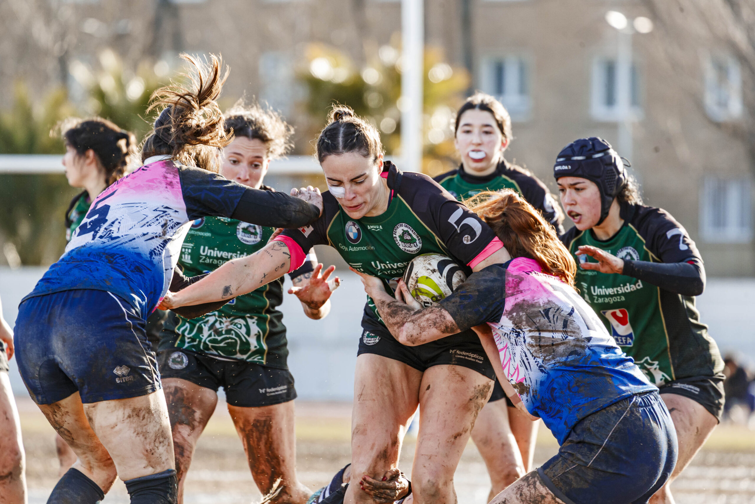 Partido de la jornada 6 de la Divisió D’Honor Catalana de rugby femenina entre el CEFA Unizar y el Fusion