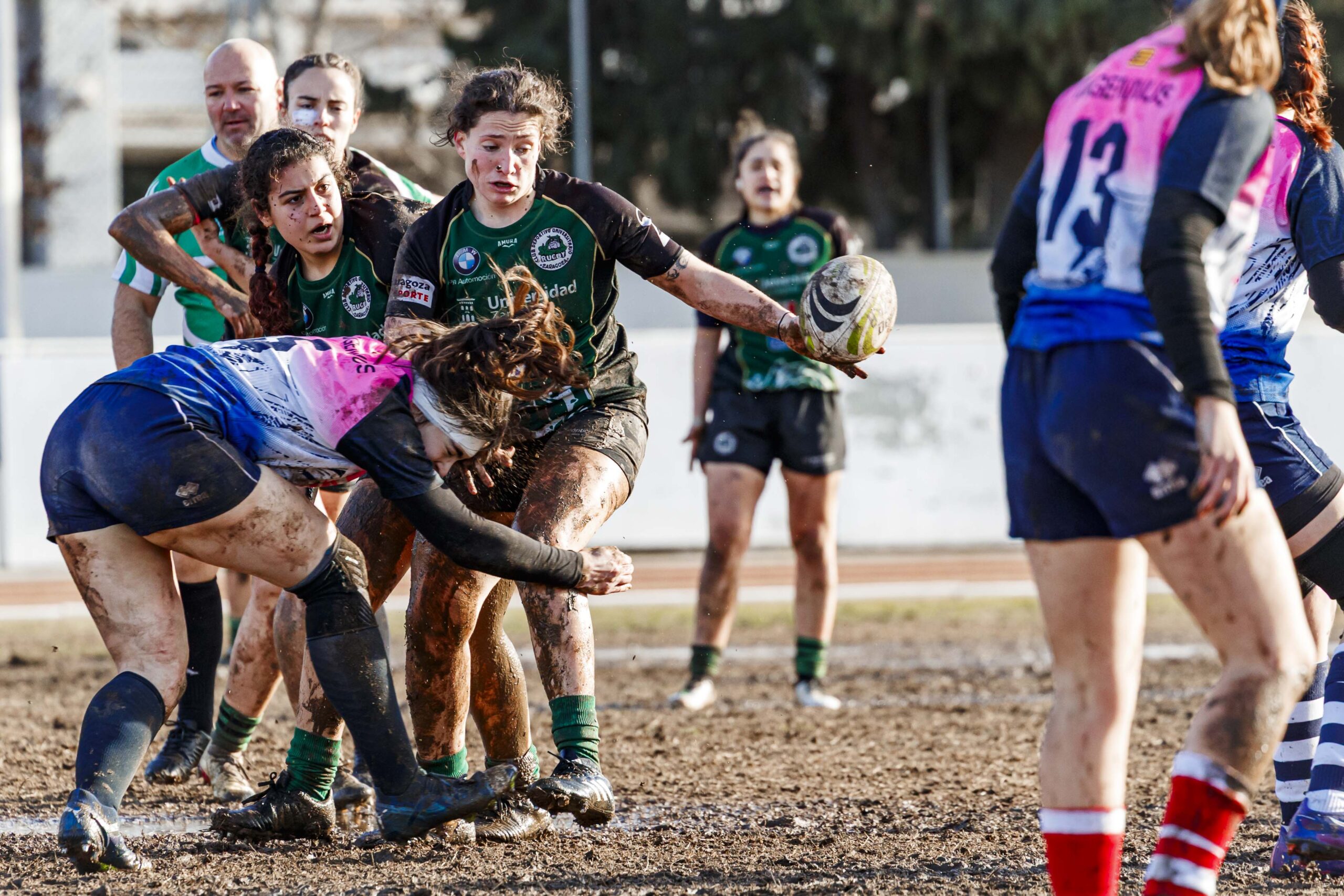 Partido de la jornada 6 de la Divisió D’Honor Catalana de rugby femenina entre el CEFA Unizar y el Fusion
