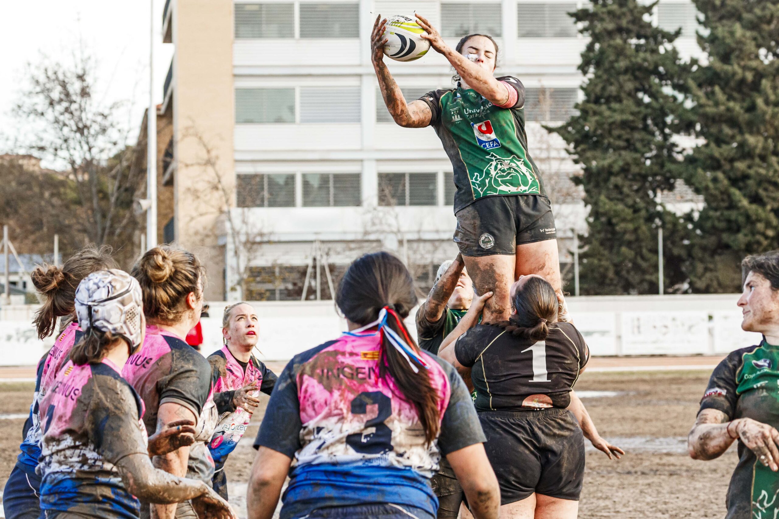 Partido de la jornada 6 de la Divisió D’Honor Catalana de rugby femenina entre el CEFA Unizar y el Fusion