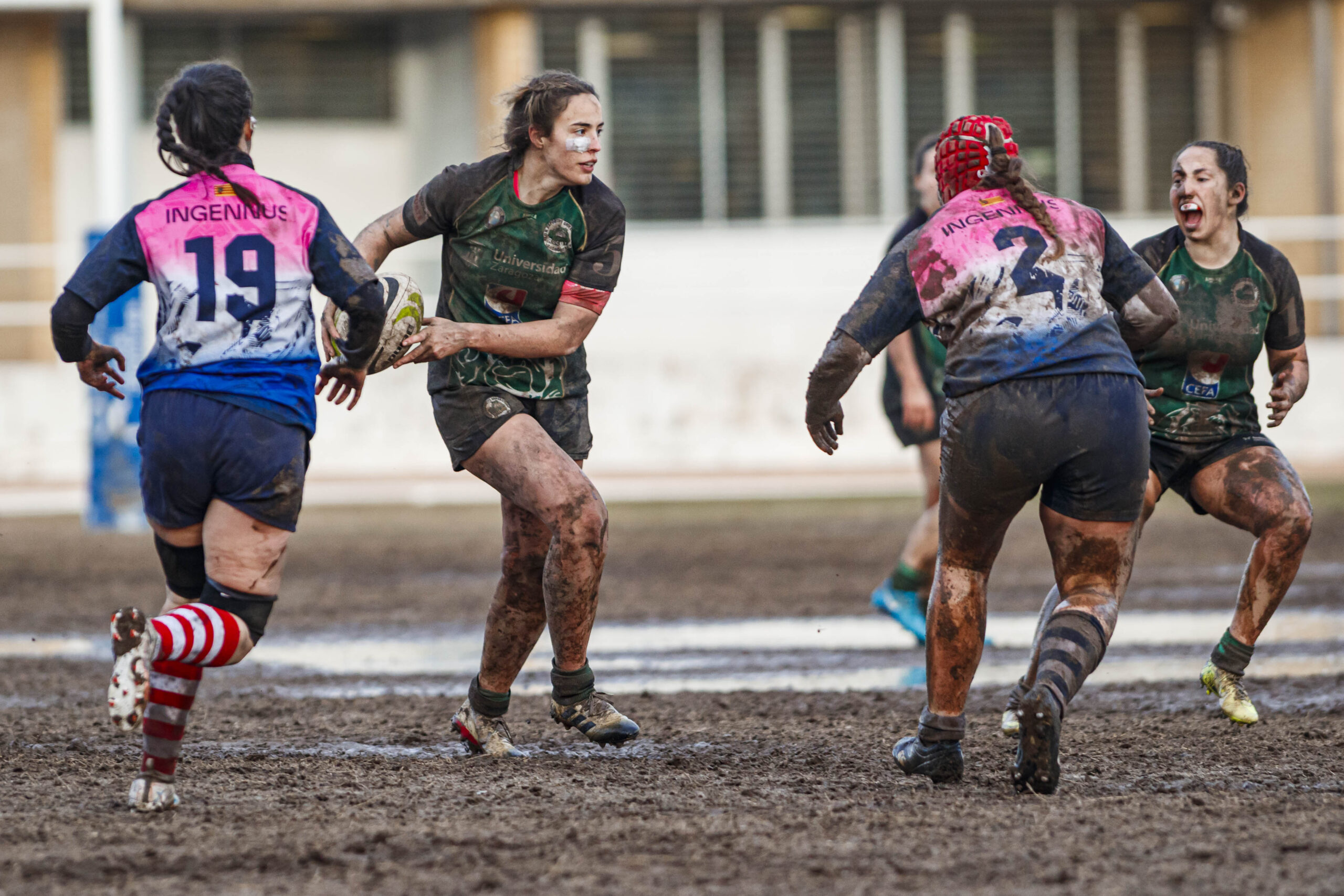 Partido de la jornada 6 de la Divisió D’Honor Catalana de rugby femenina entre el CEFA Unizar y el Fusion