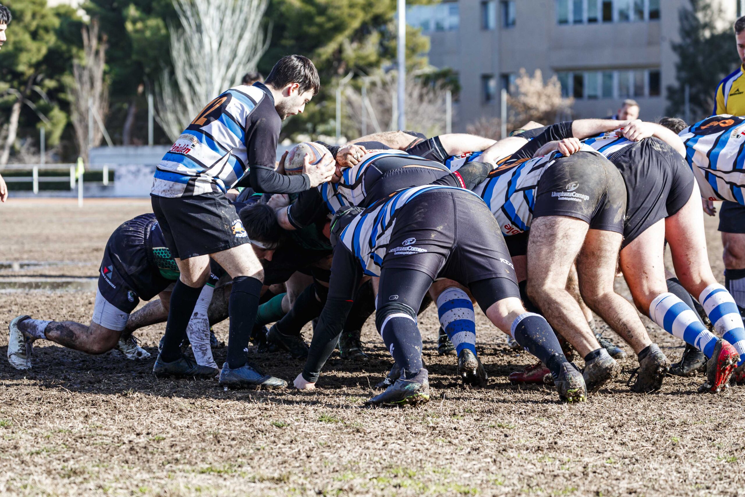 Partido de la jornada 9 de la Liga Autonómica Aragonesa de rugby masculina entre el CEFA Unizar y el Gigantes/Funes