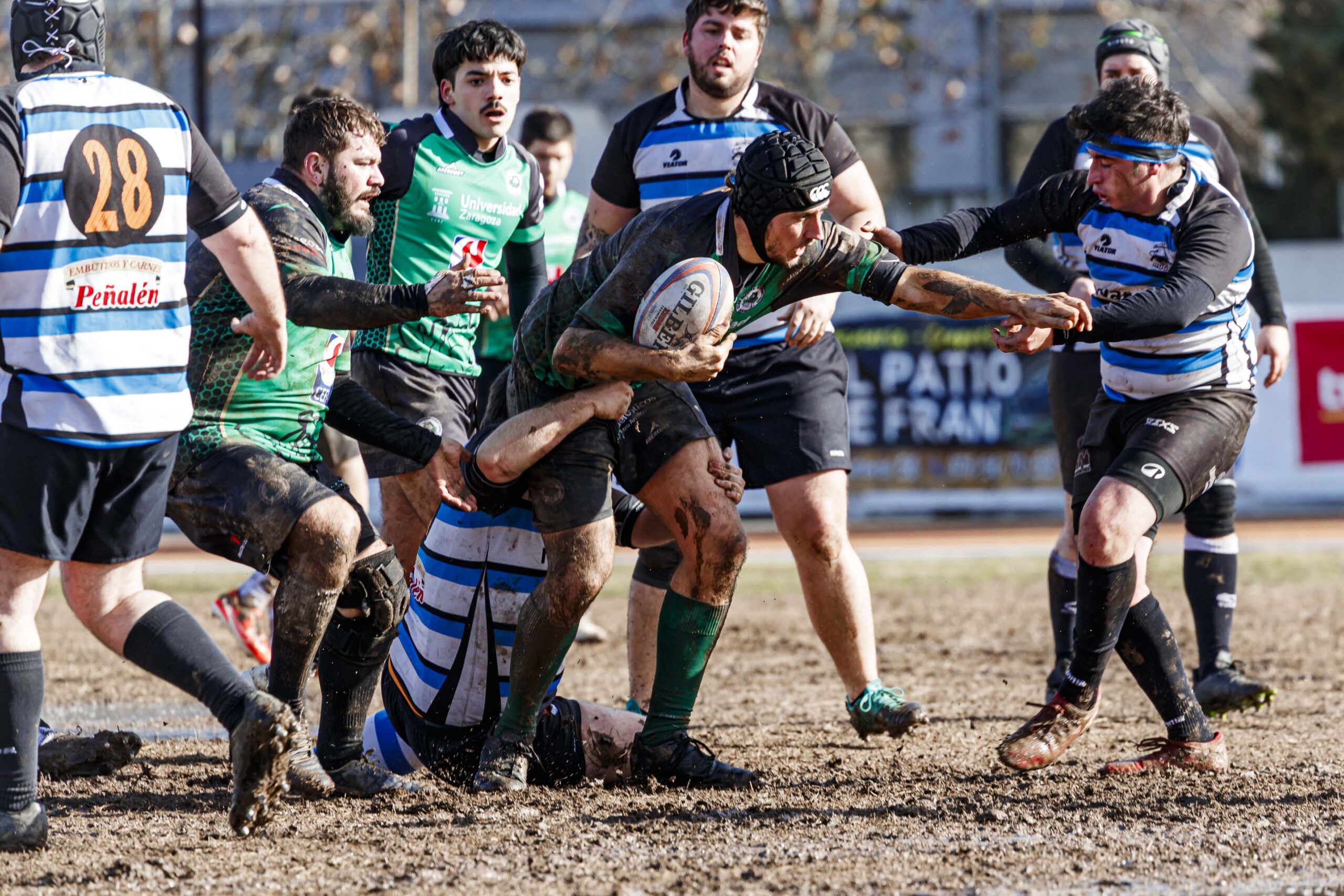 Partido de la jornada 9 de la Liga Autonómica Aragonesa de rugby masculina entre el CEFA Unizar y el Gigantes/Funes