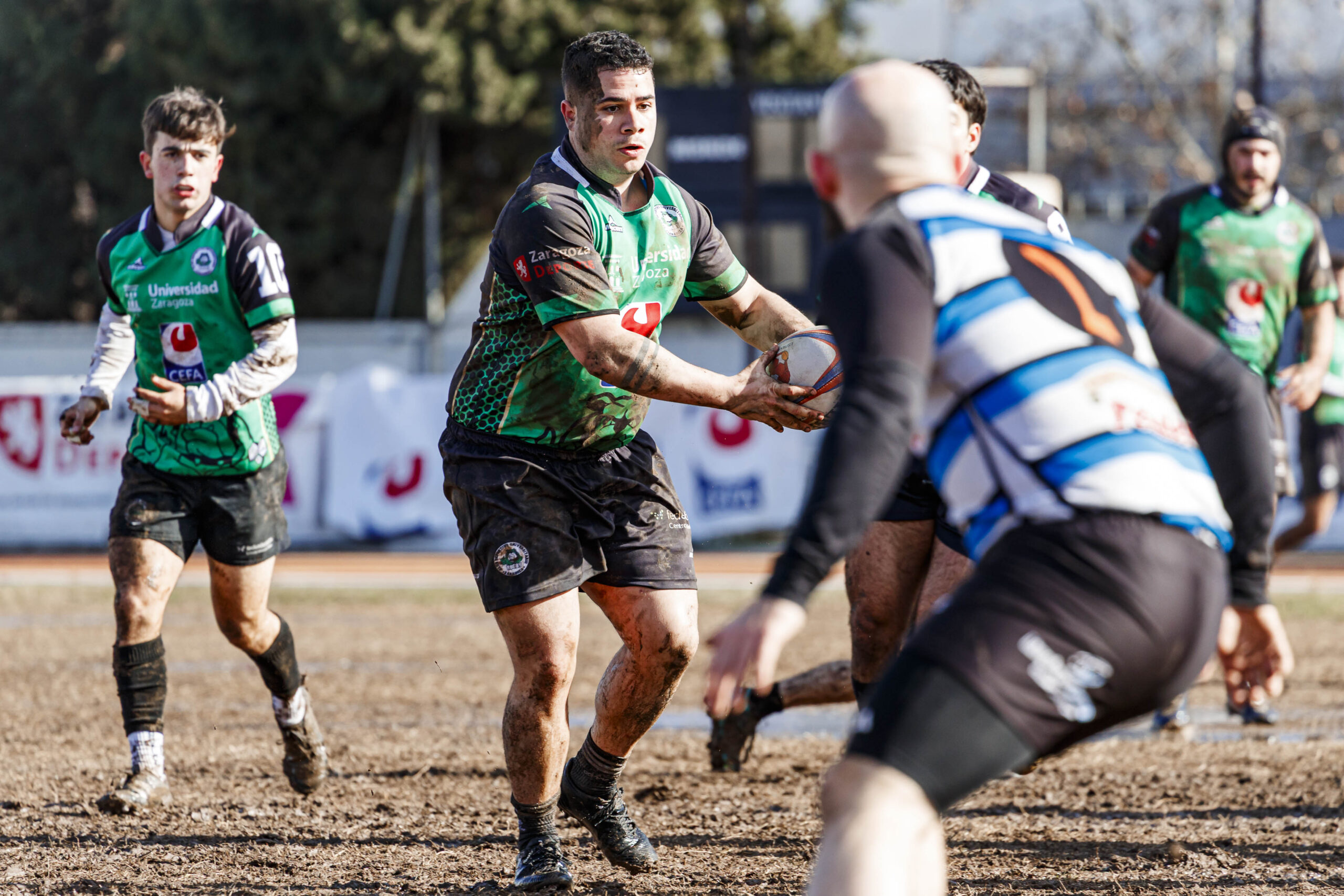 Partido de la jornada 9 de la Liga Autonómica Aragonesa de rugby masculina entre el CEFA Unizar y el Gigantes/Funes