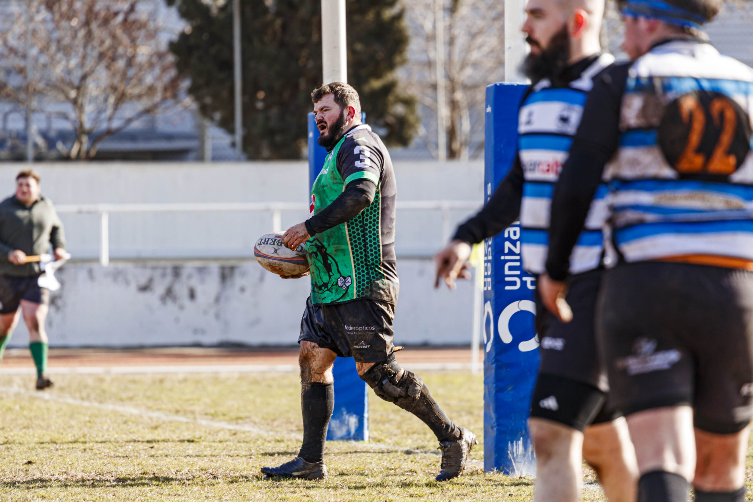 Partido de la jornada 9 de la Liga Autonómica Aragonesa de rugby masculina entre el CEFA Unizar y el Gigantes/Funes