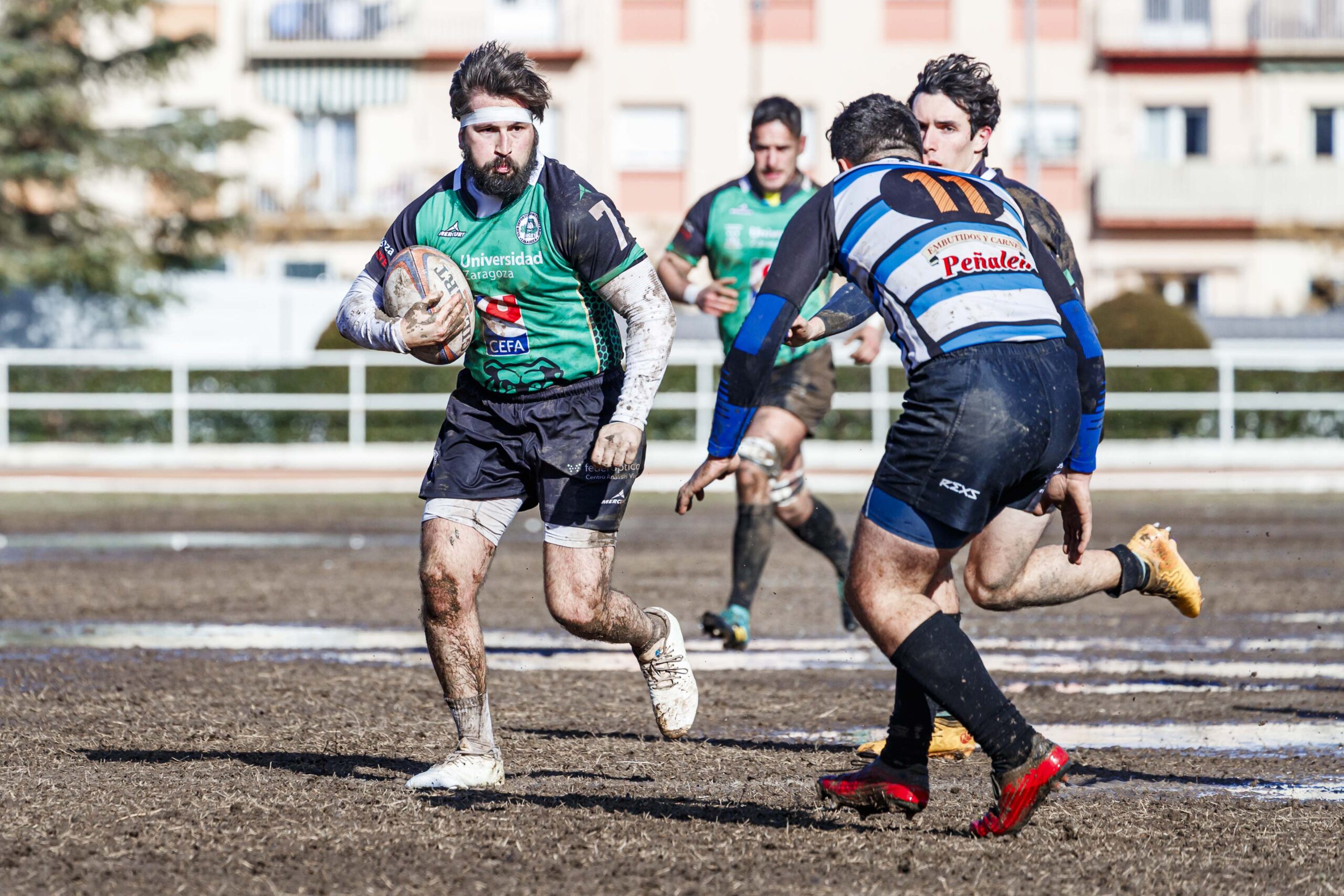 Partido de la jornada 9 de la Liga Autonómica Aragonesa de rugby masculina entre el CEFA Unizar y el Gigantes/Funes