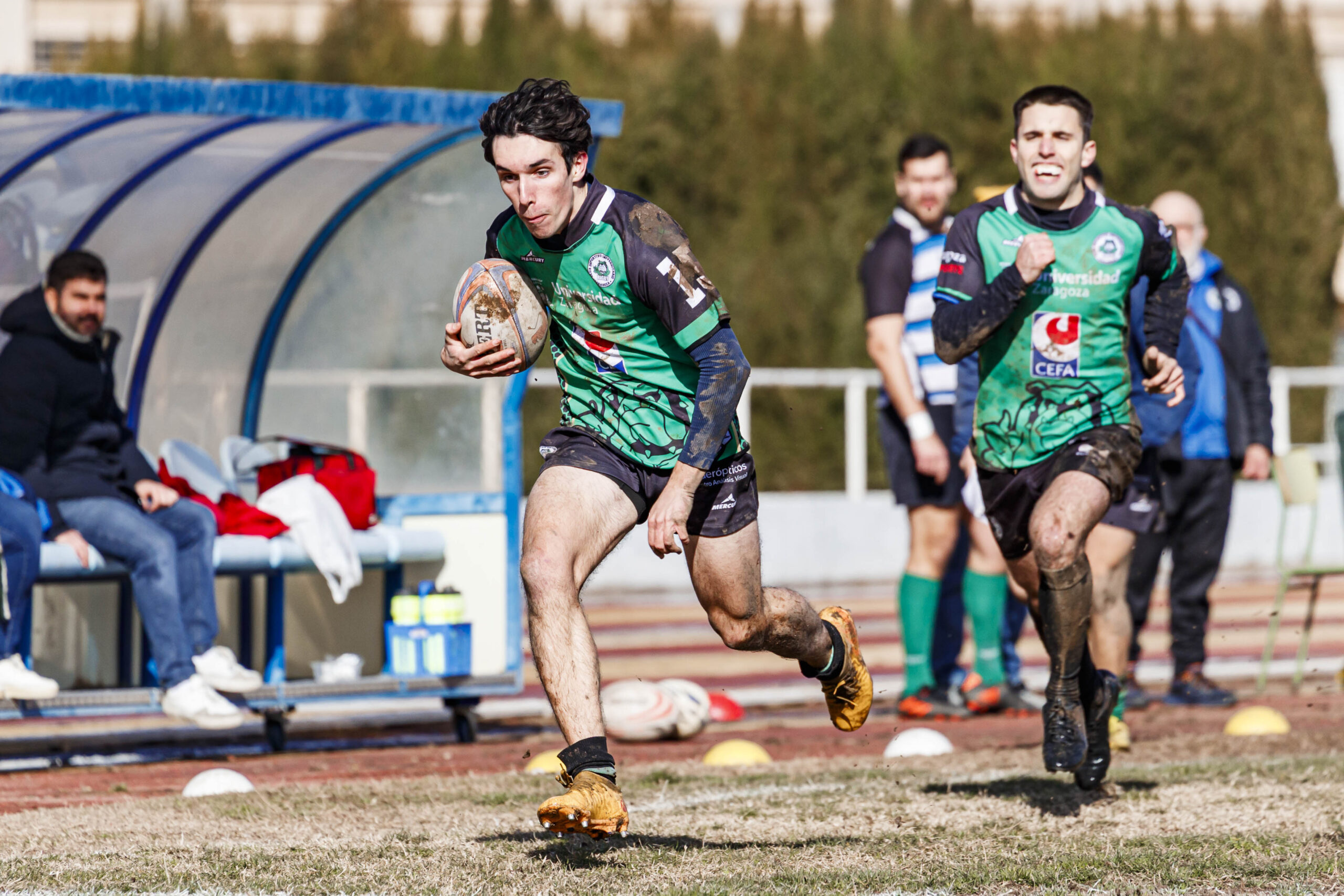 Partido de la jornada 9 de la Liga Autonómica Aragonesa de rugby masculina entre el CEFA Unizar y el Gigantes/Funes