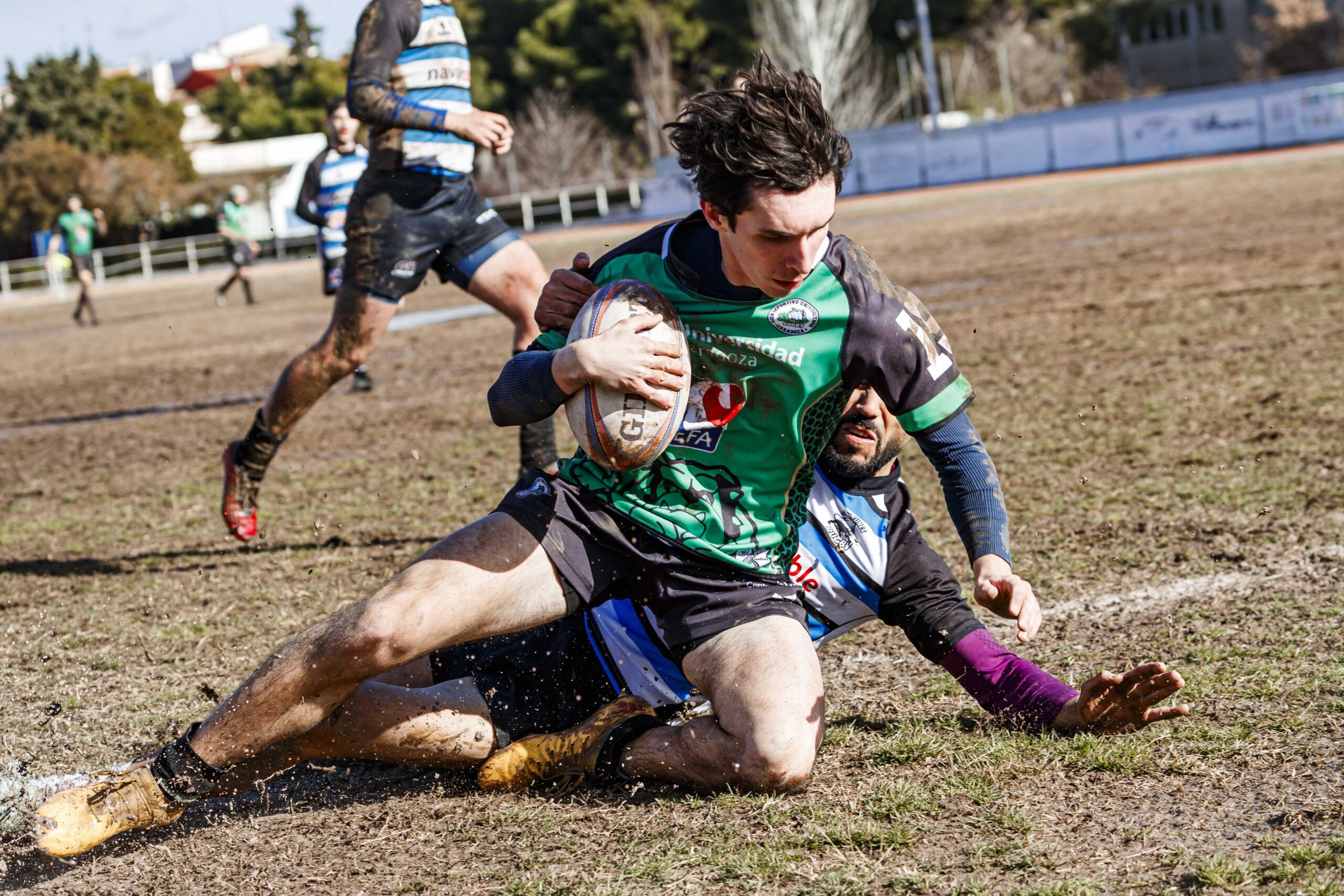 Partido de la jornada 9 de la Liga Autonómica Aragonesa de rugby masculina entre el CEFA Unizar y el Gigantes/Funes