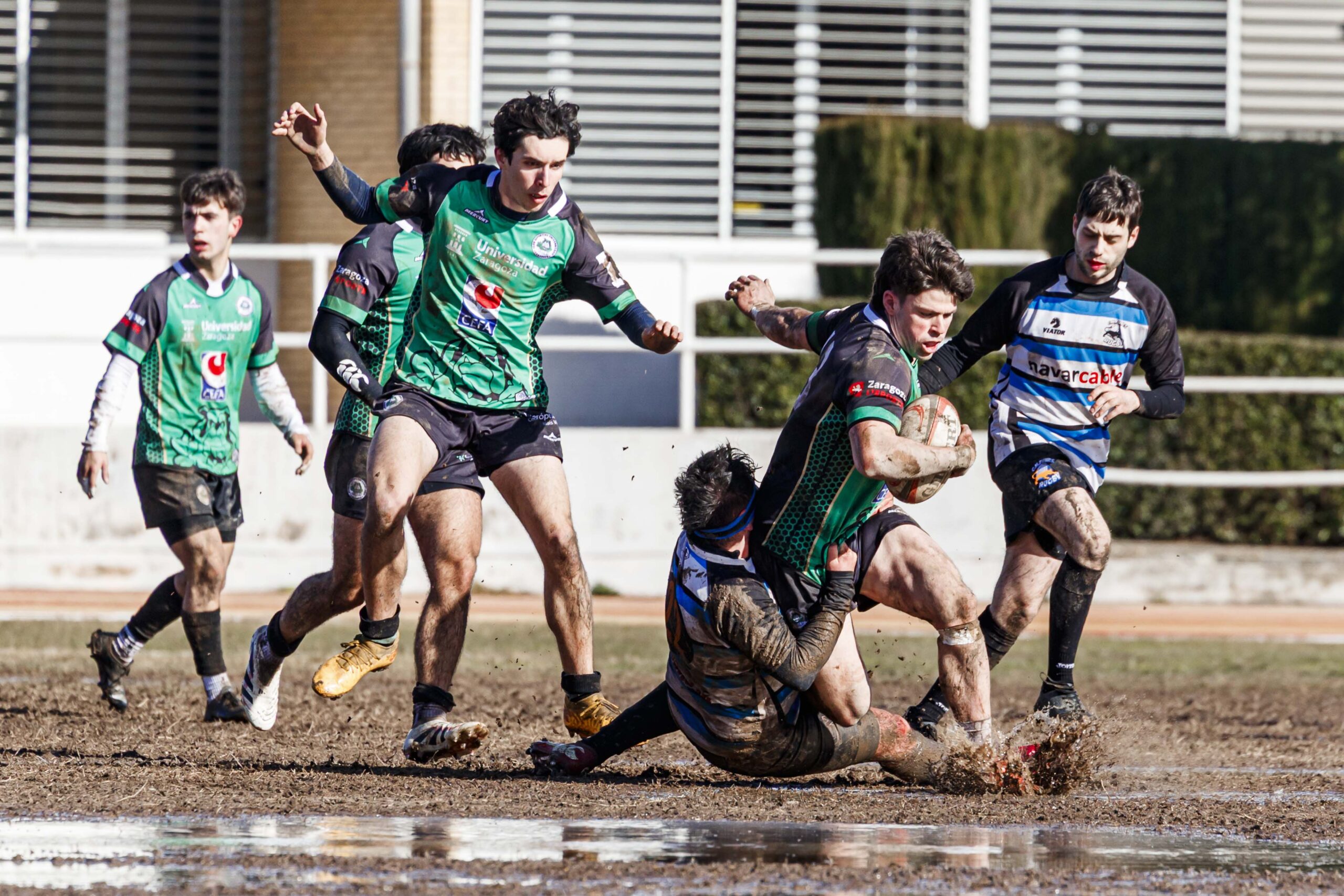 Partido de la jornada 9 de la Liga Autonómica Aragonesa de rugby masculina entre el CEFA Unizar y el Gigantes/Funes