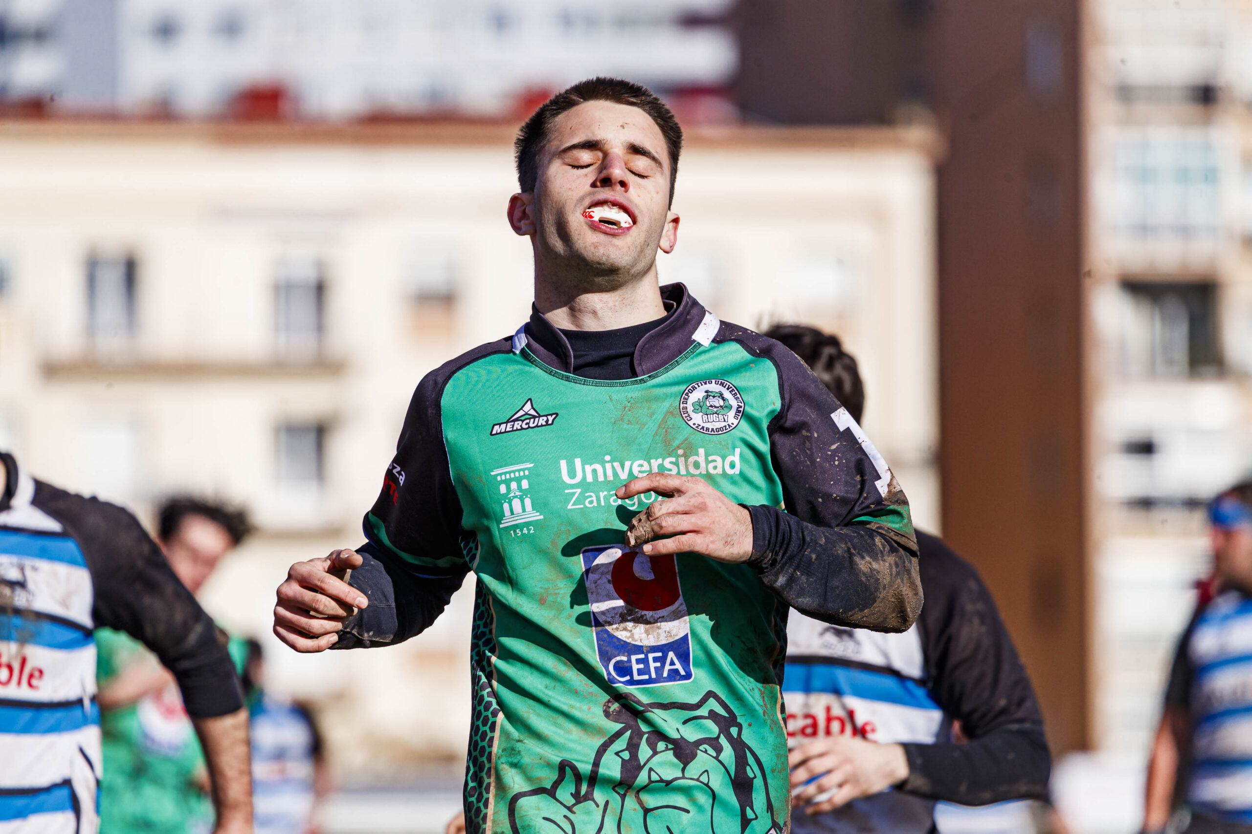 Partido de la jornada 9 de la Liga Autonómica Aragonesa de rugby masculina entre el CEFA Unizar y el Gigantes/Funes