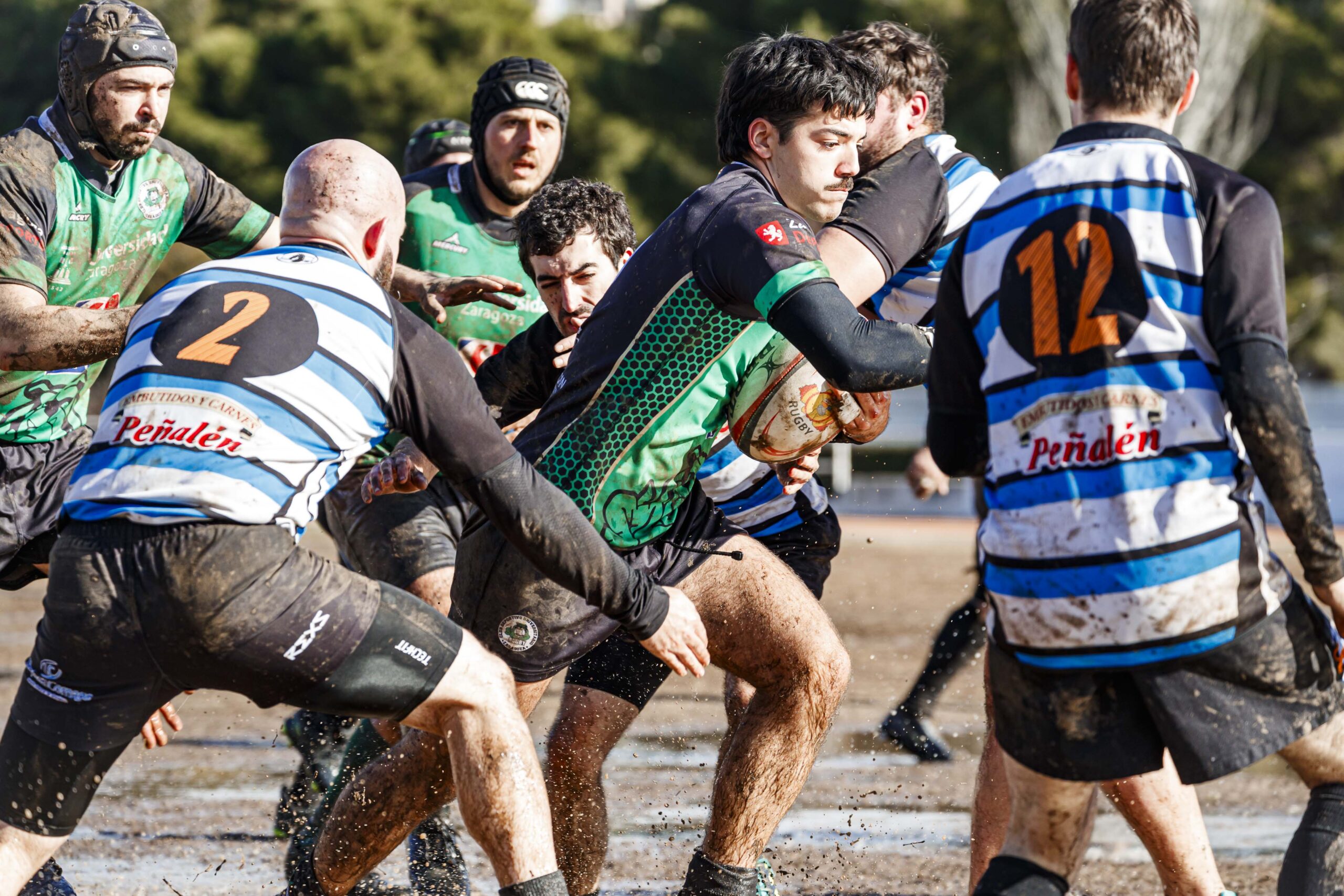 Partido de la jornada 9 de la Liga Autonómica Aragonesa de rugby masculina entre el CEFA Unizar y el Gigantes/Funes