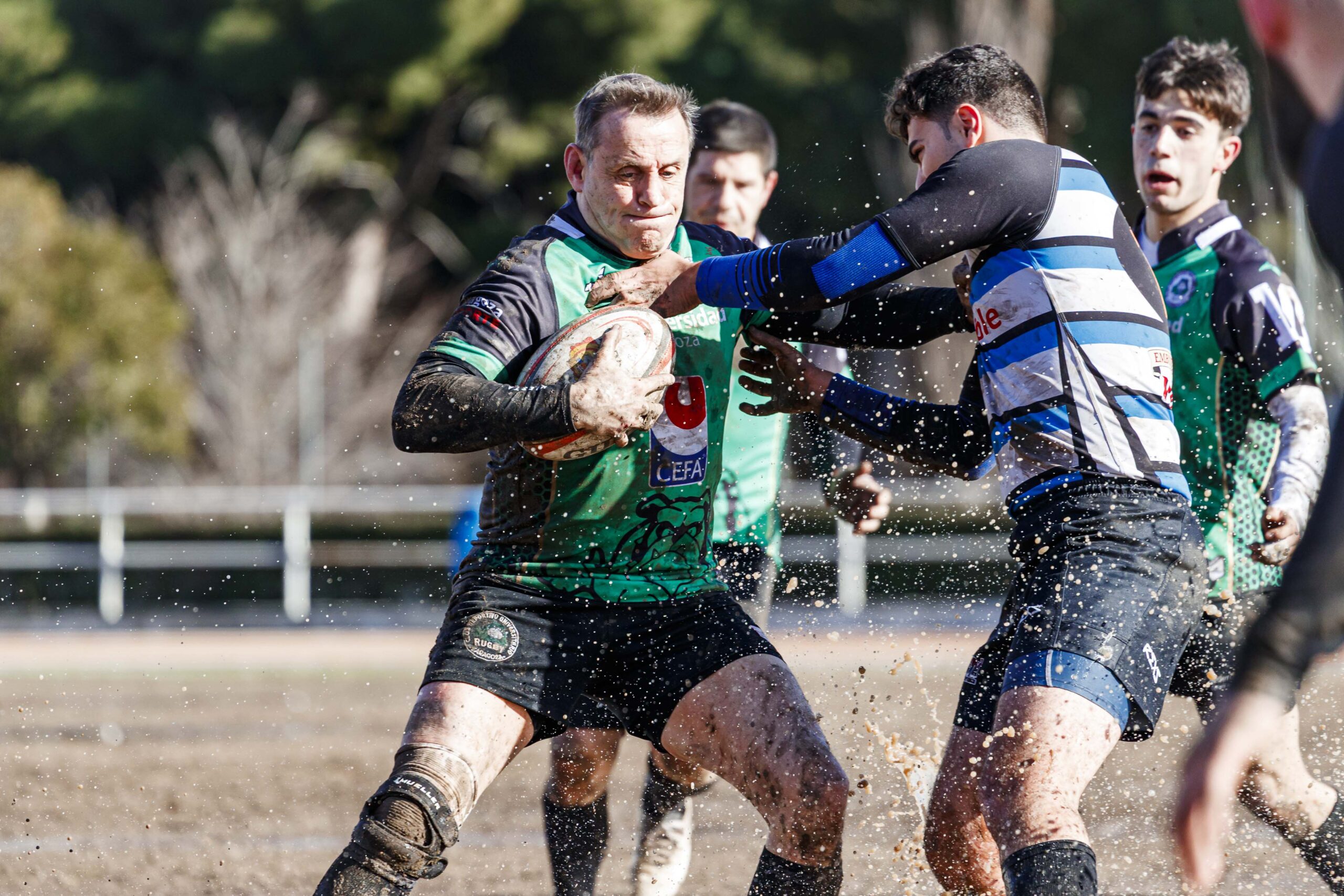 Partido de la jornada 9 de la Liga Autonómica Aragonesa de rugby masculina entre el CEFA Unizar y el Gigantes/Funes