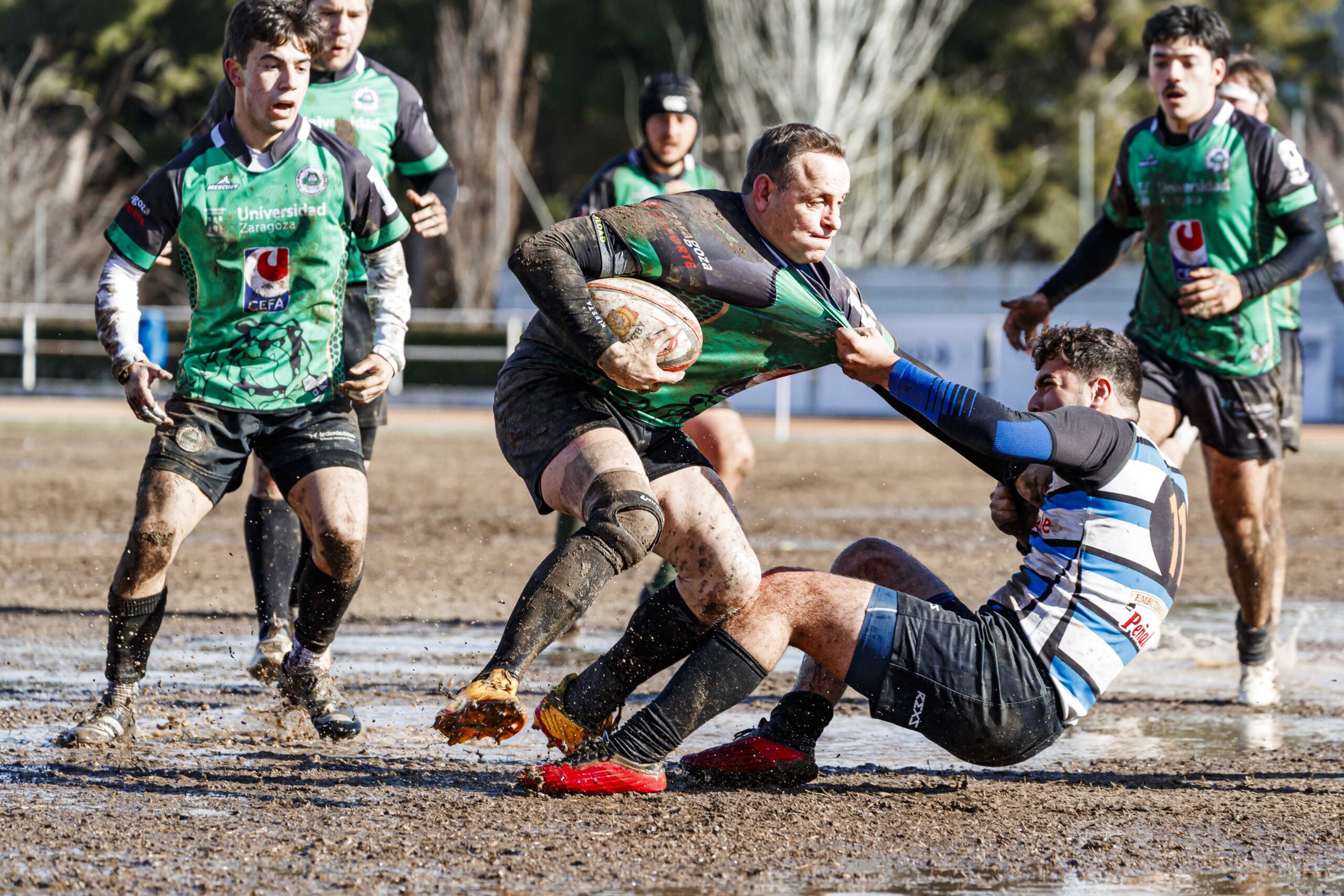 Partido de la jornada 9 de la Liga Autonómica Aragonesa de rugby masculina entre el CEFA Unizar y el Gigantes/Funes