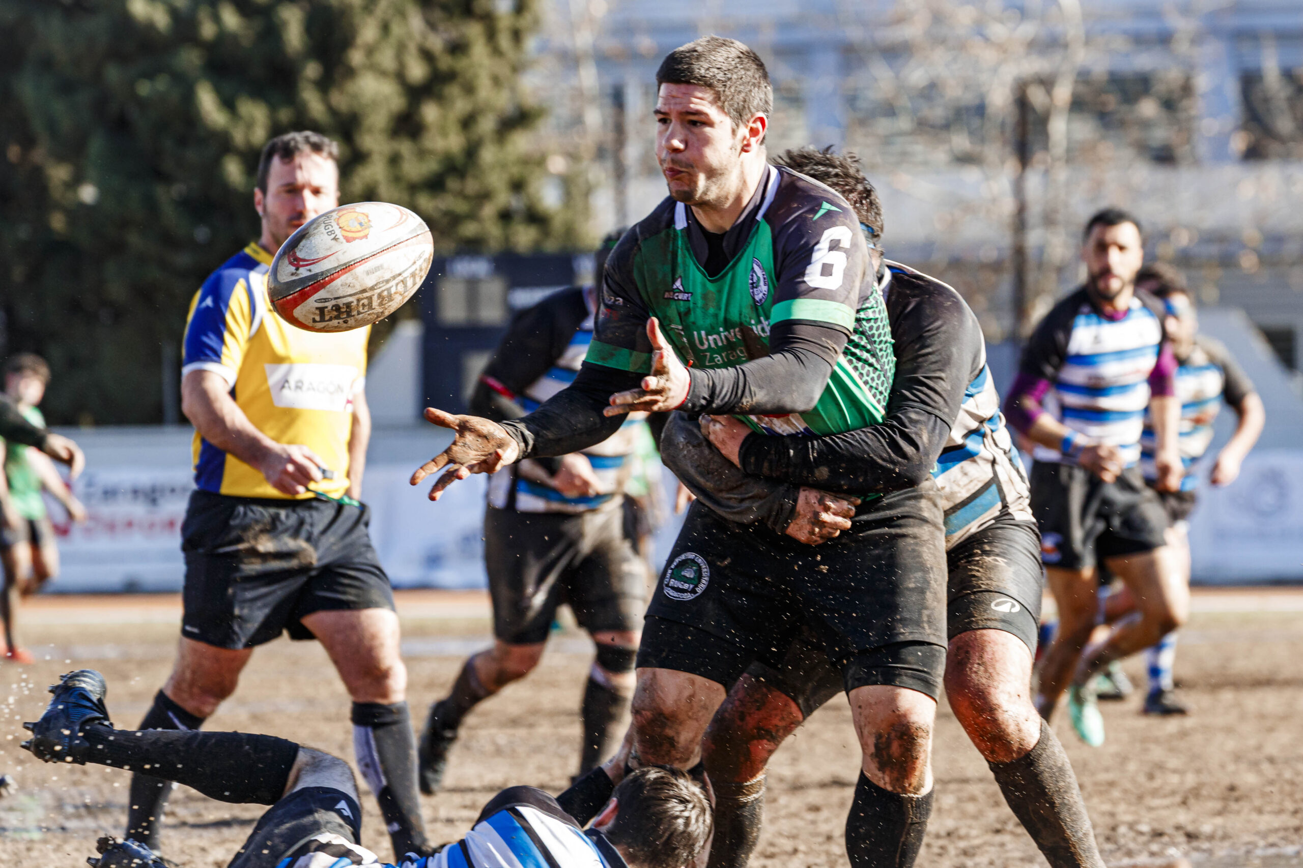 Partido de la jornada 9 de la Liga Autonómica Aragonesa de rugby masculina entre el CEFA Unizar y el Gigantes/Funes
