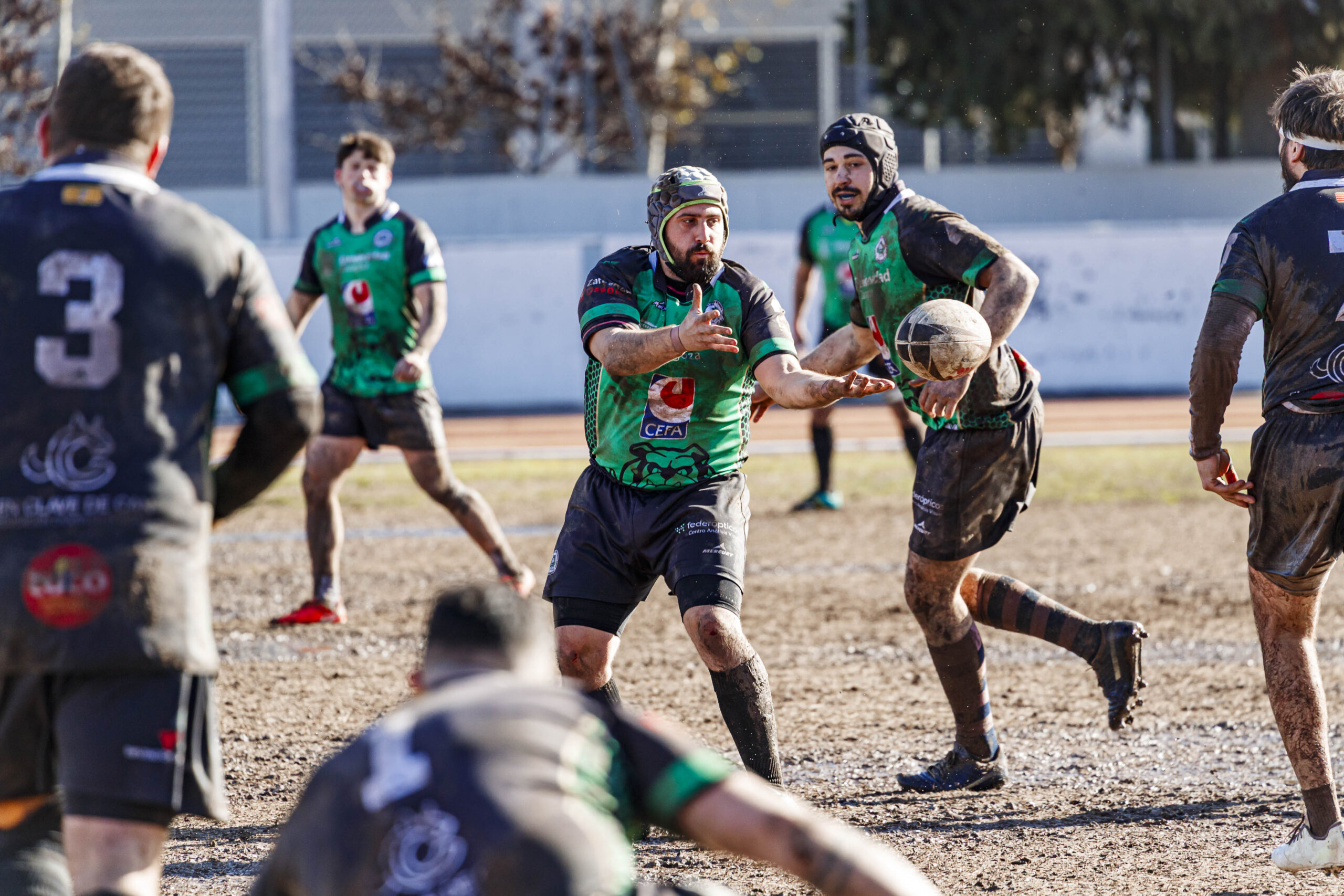 Partido de la jornada 9 de la Liga Autonómica Aragonesa de rugby masculina entre el CEFA Unizar y el Gigantes/Funes