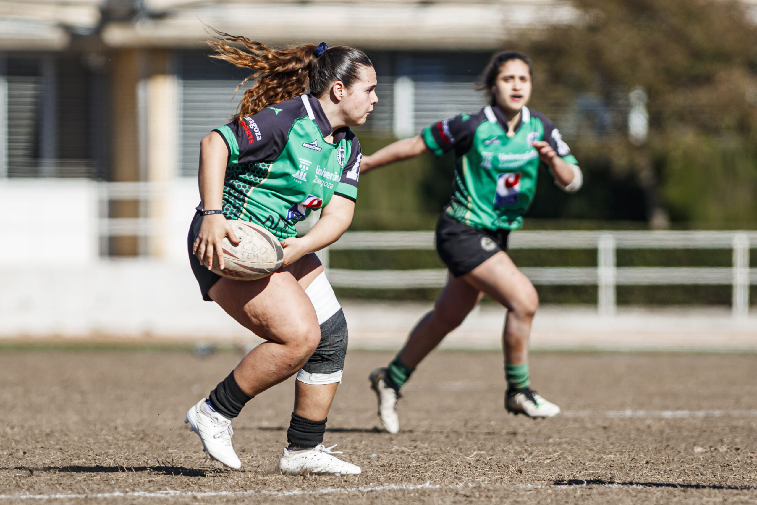 Fotos de rugby femenino correspondientes al partido de la jornada 5 de la Liga Aragonesa entre el CEFA Unizar y el Fénix.