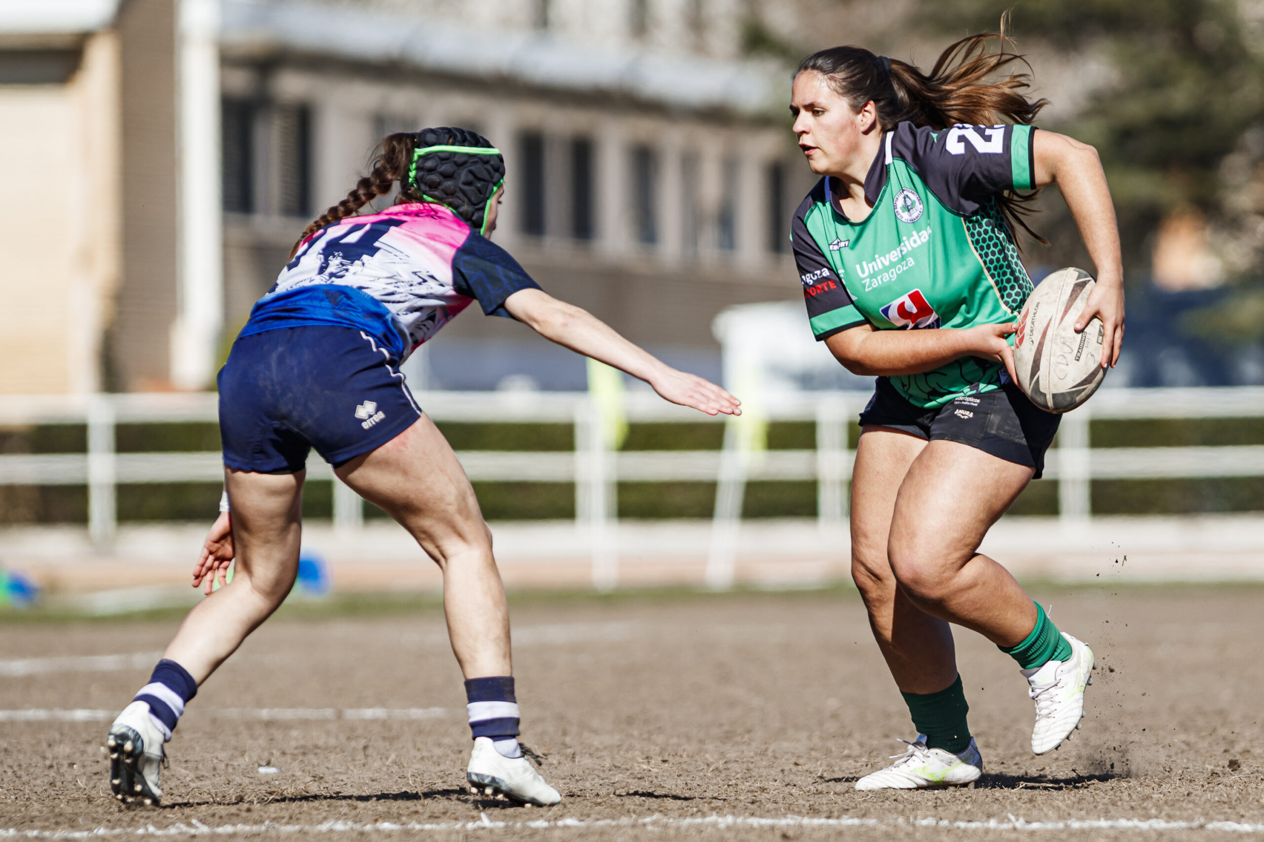 Fotos de rugby femenino correspondientes al partido de la jornada 5 de la Liga Aragonesa entre el CEFA Unizar y el Fénix.