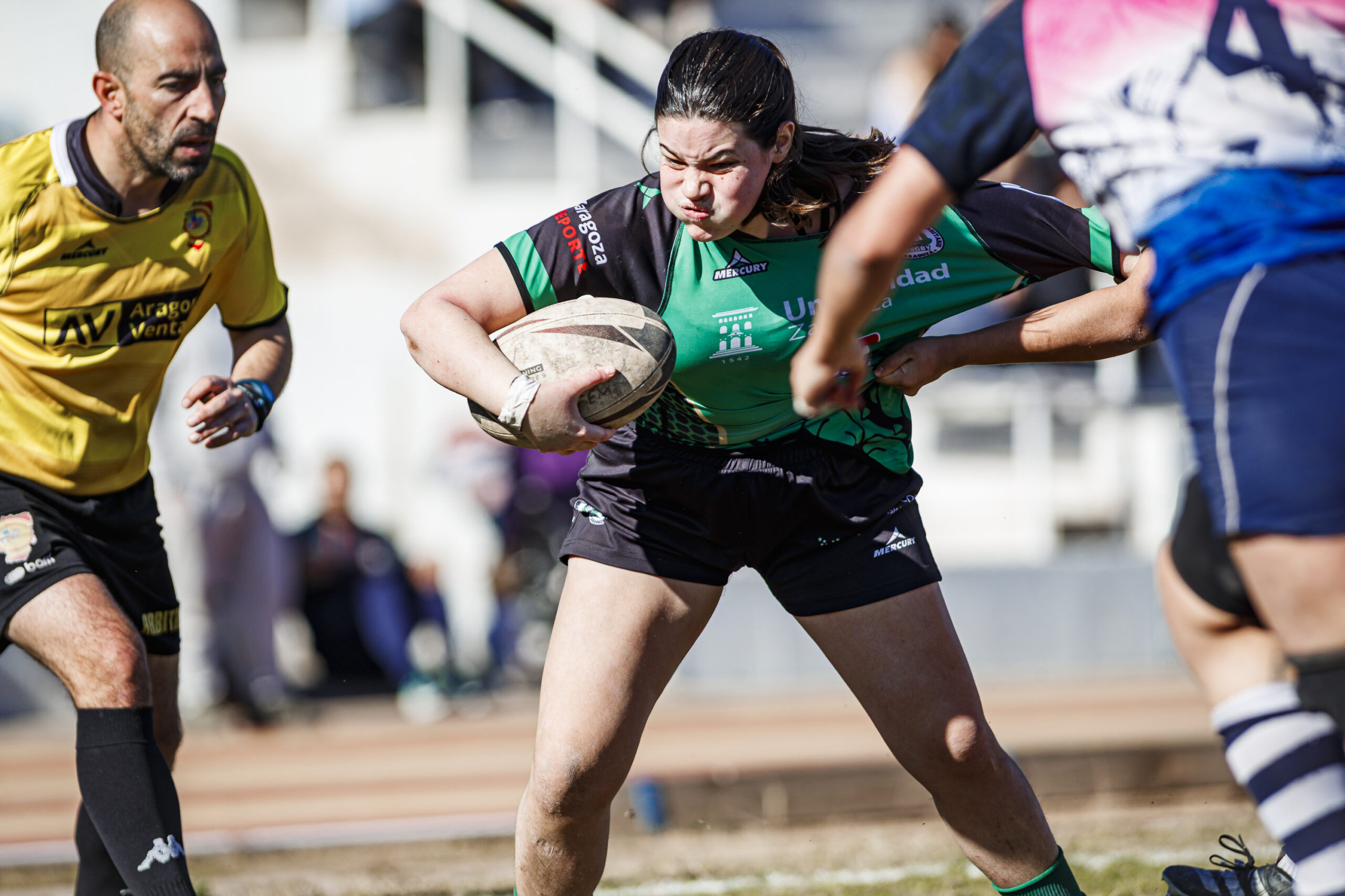 Fotos de rugby femenino correspondientes al partido de la jornada 5 de la Liga Aragonesa entre el CEFA Unizar y el Fénix.