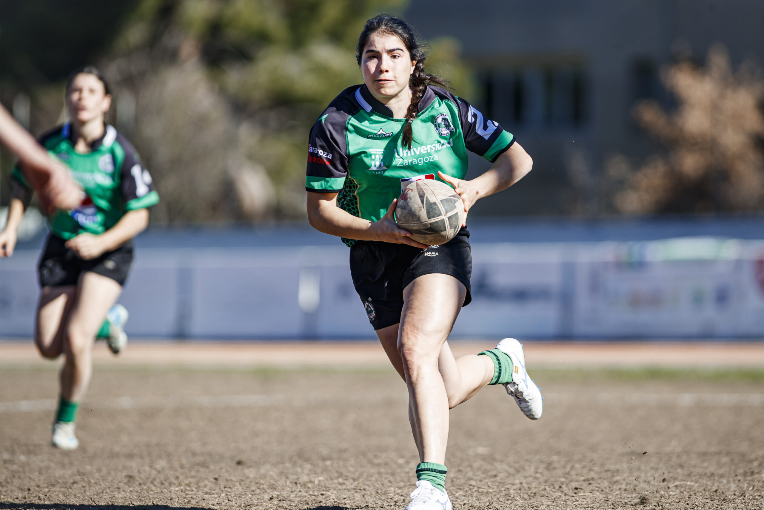 Fotos de rugby femenino correspondientes al partido de la jornada 5 de la Liga Aragonesa entre el CEFA Unizar y el Fénix.