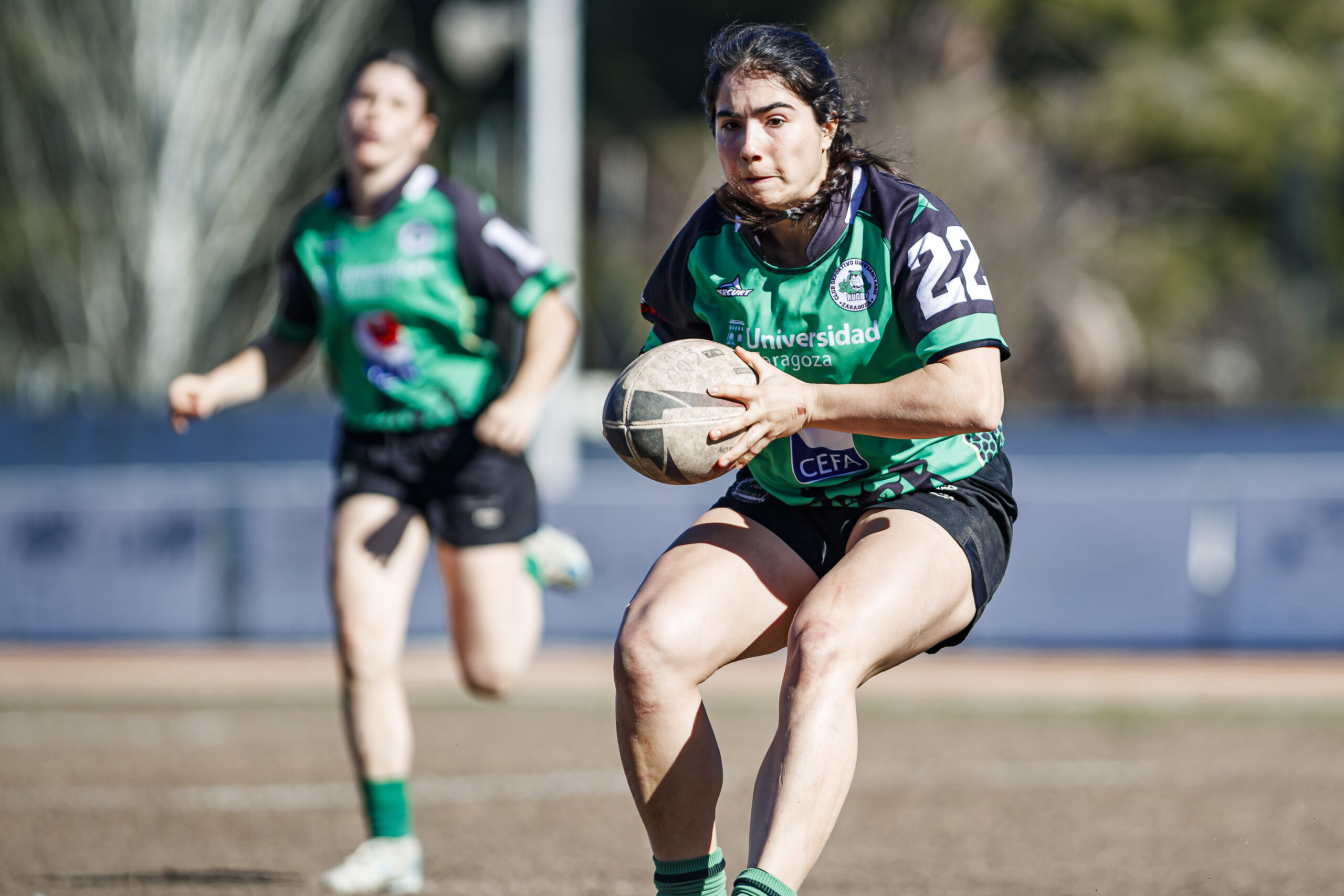 Fotos de rugby femenino correspondientes al partido de la jornada 5 de la Liga Aragonesa entre el CEFA Unizar y el Fénix.
