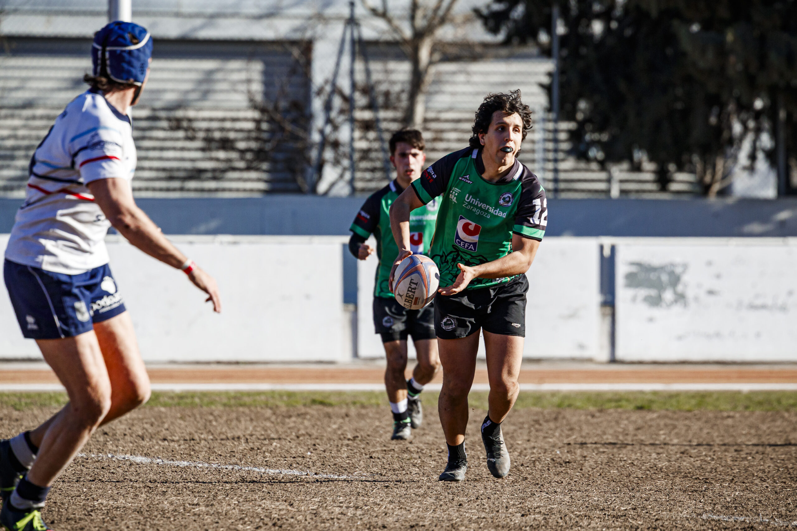 Fotos de rugby masculino correspondientes al partido de la jornada 11 de la Liga Aragonesa entre el CEFA Unizar y el Fénix.