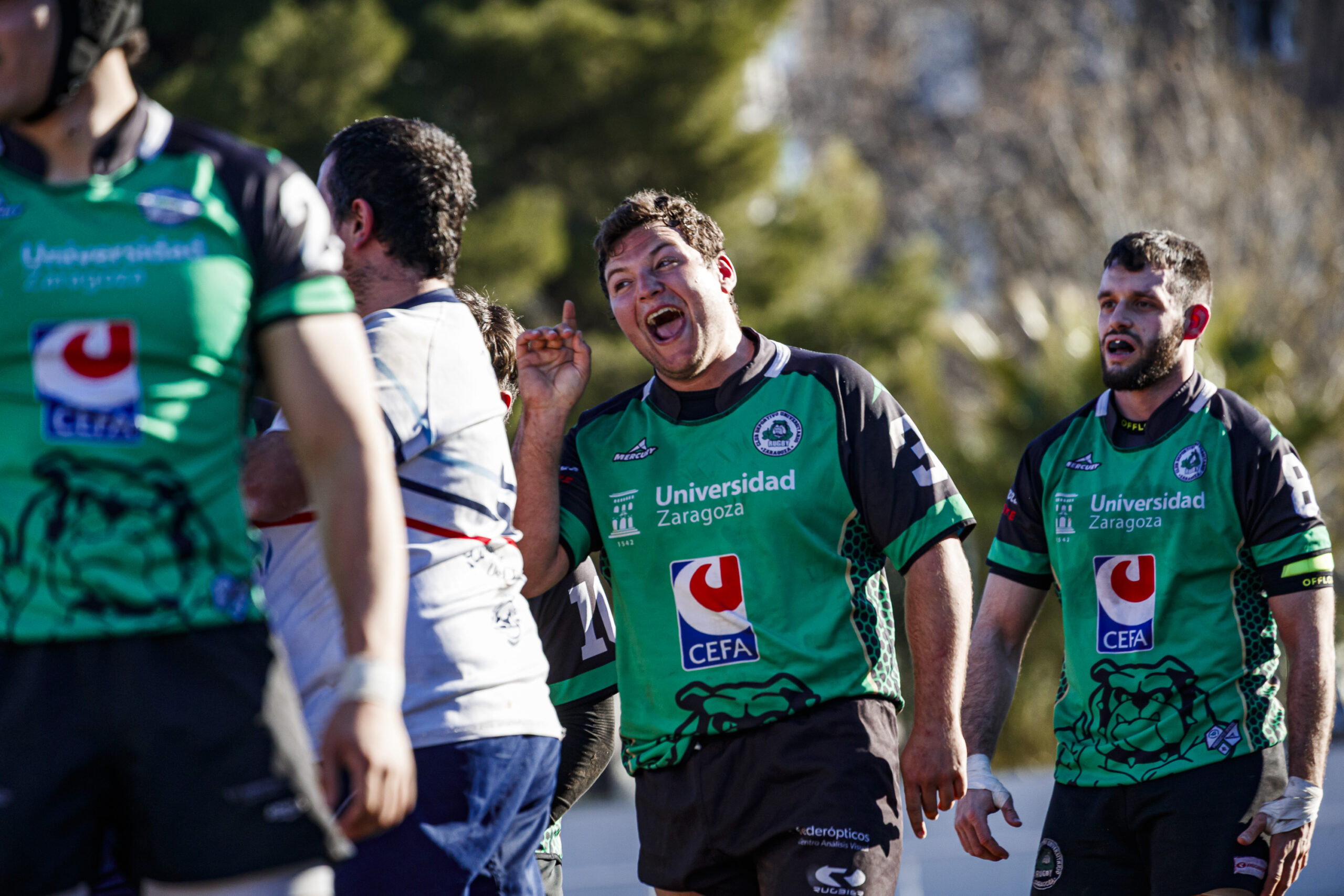 Fotos de rugby masculino correspondientes al partido de la jornada 11 de la Liga Aragonesa entre el CEFA Unizar y el Fénix.