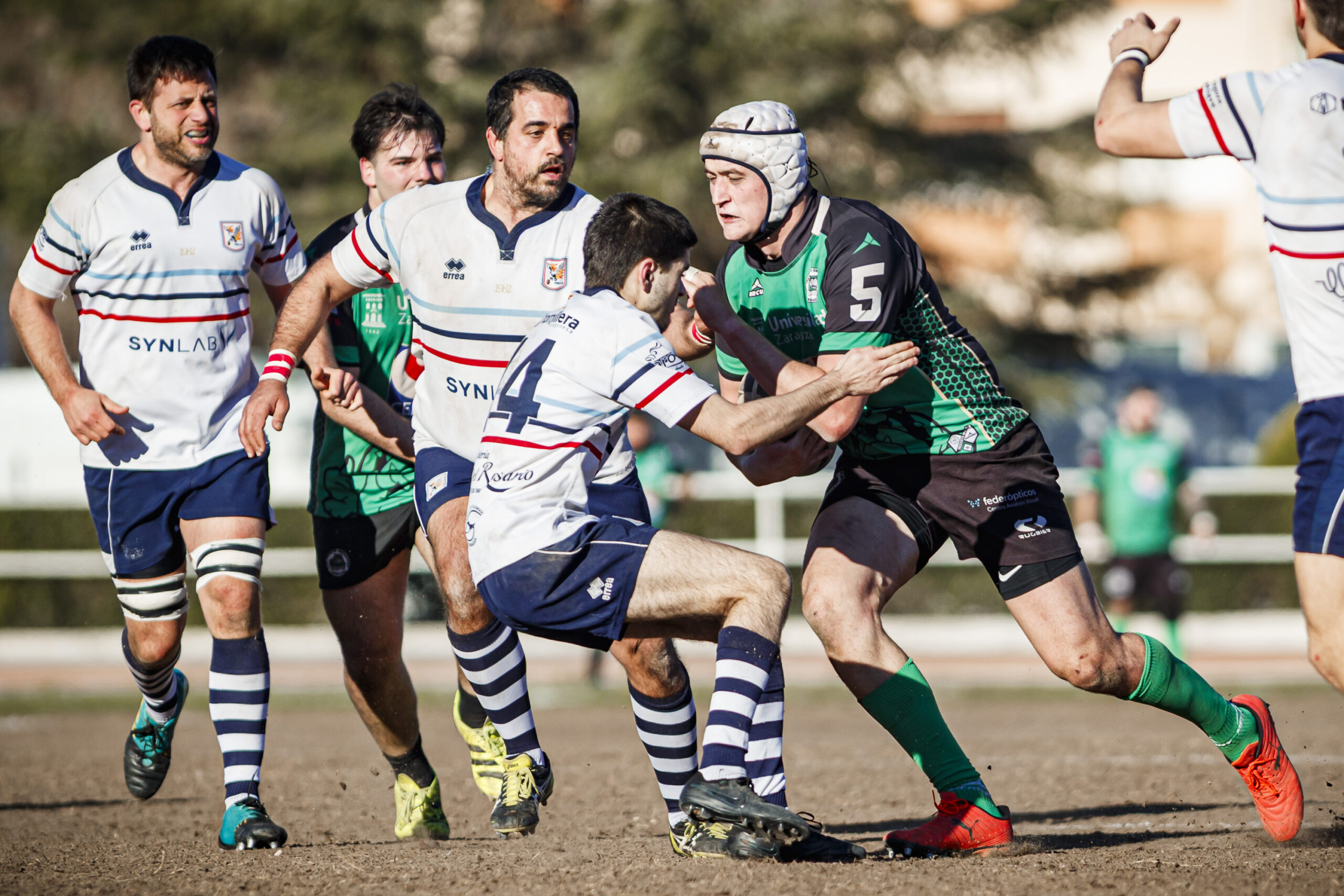 Fotos de rugby masculino correspondientes al partido de la jornada 11 de la Liga Aragonesa entre el CEFA Unizar y el Fénix.