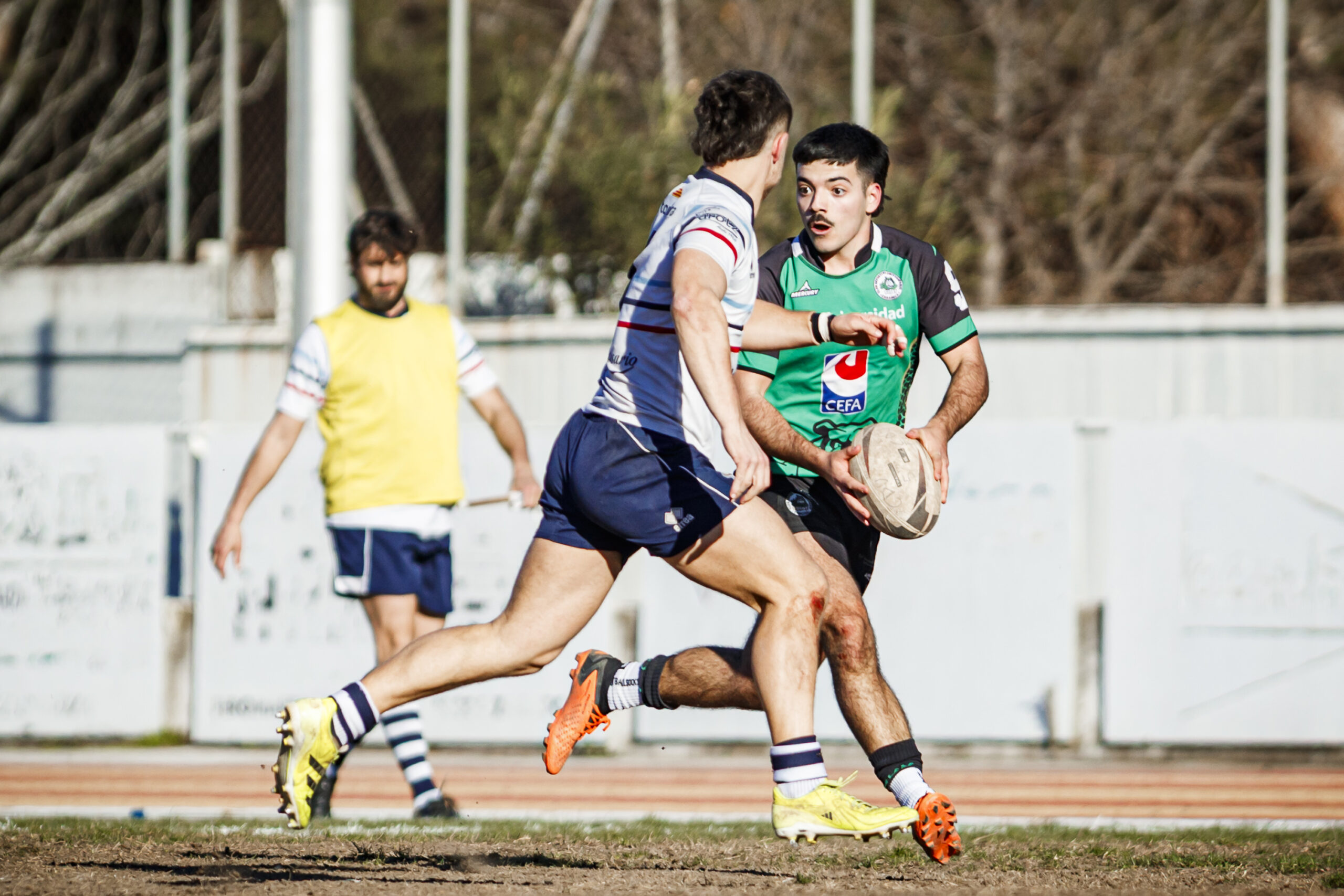 Fotos de rugby masculino correspondientes al partido de la jornada 11 de la Liga Aragonesa entre el CEFA Unizar y el Fénix.