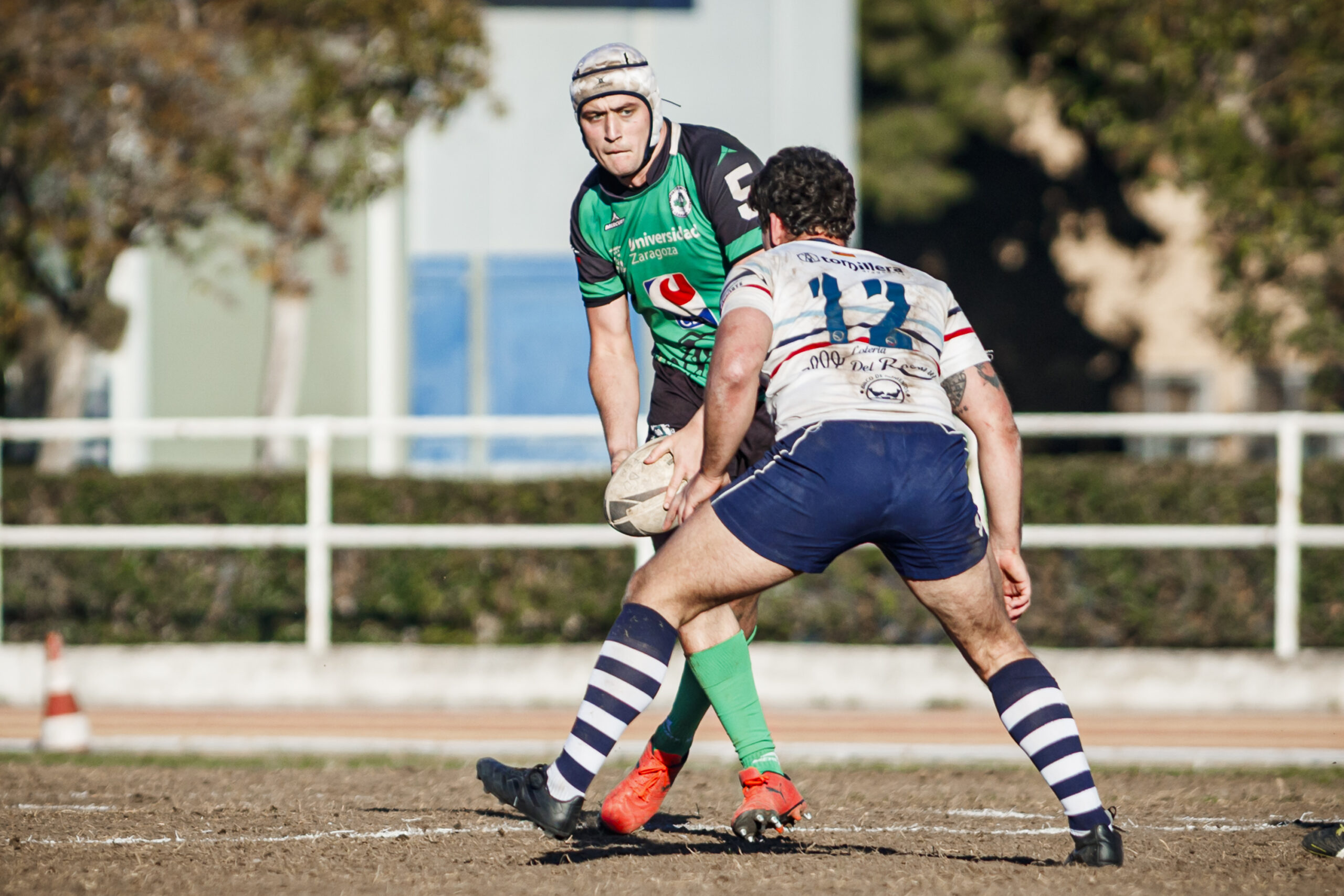 Fotos de rugby masculino correspondientes al partido de la jornada 11 de la Liga Aragonesa entre el CEFA Unizar y el Fénix.