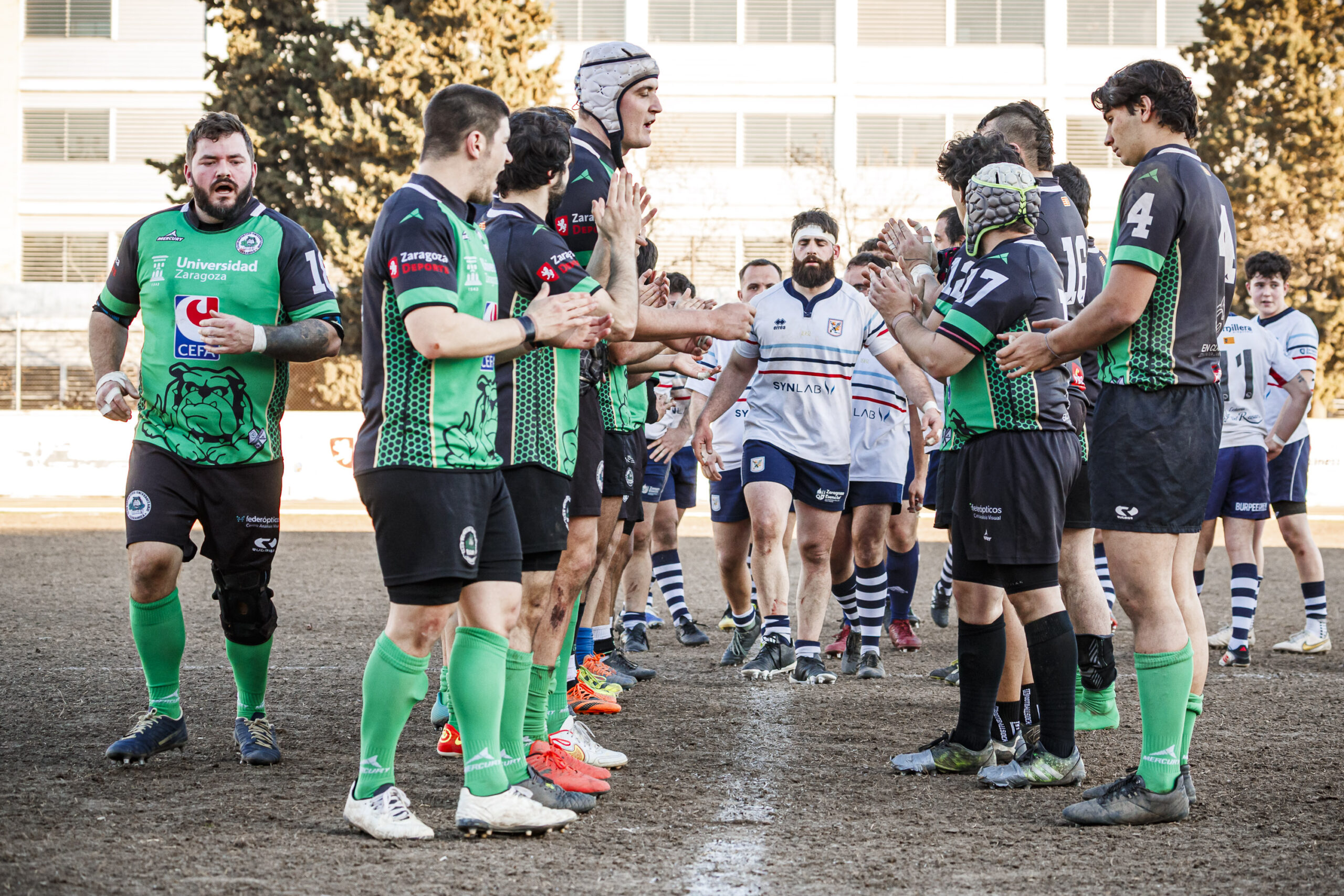 Fotos de rugby masculino correspondientes al partido de la jornada 11 de la Liga Aragonesa entre el CEFA Unizar y el Fénix.