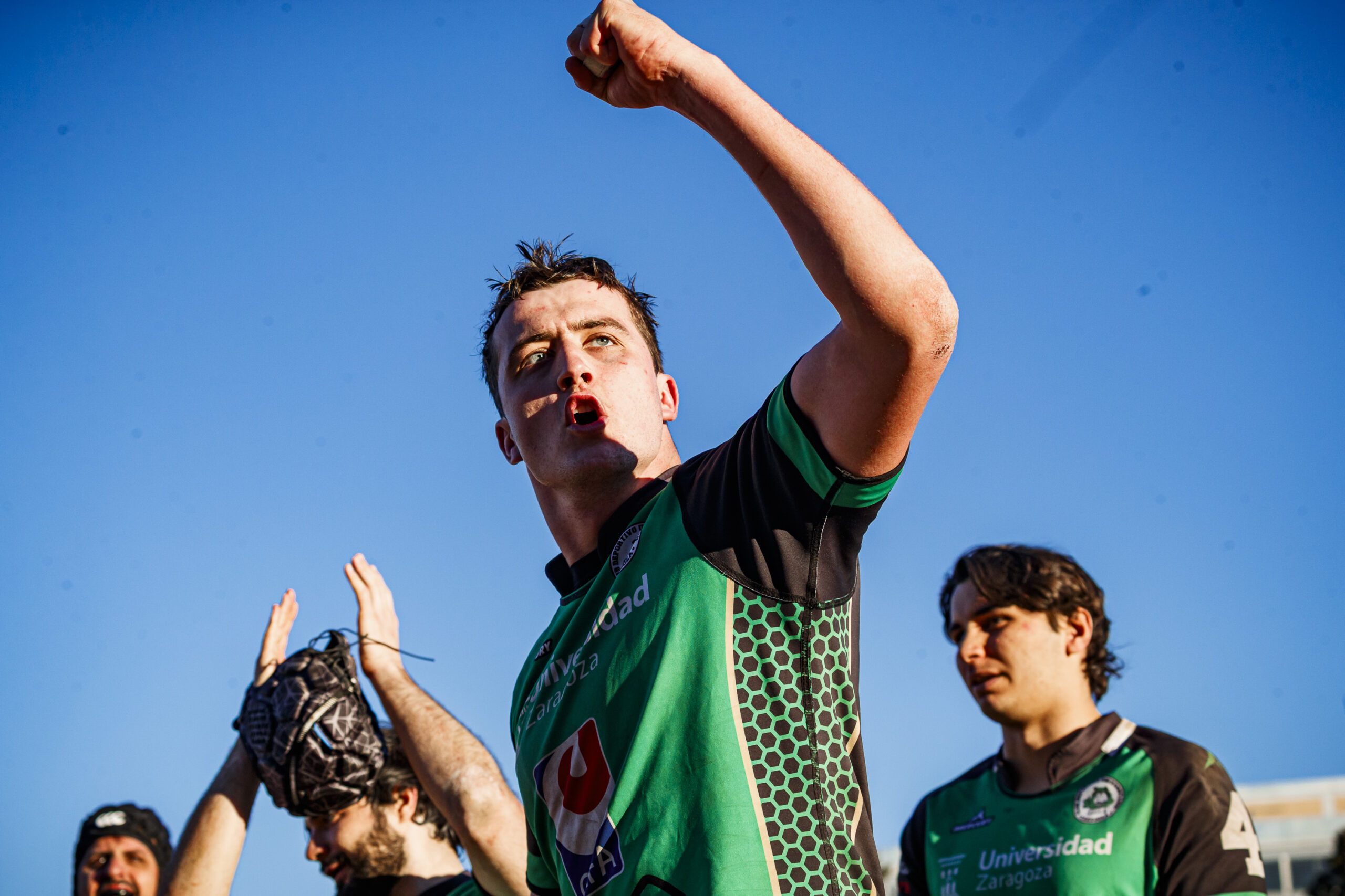 Fotos de rugby masculino correspondientes al partido de la jornada 11 de la Liga Aragonesa entre el CEFA Unizar y el Fénix.