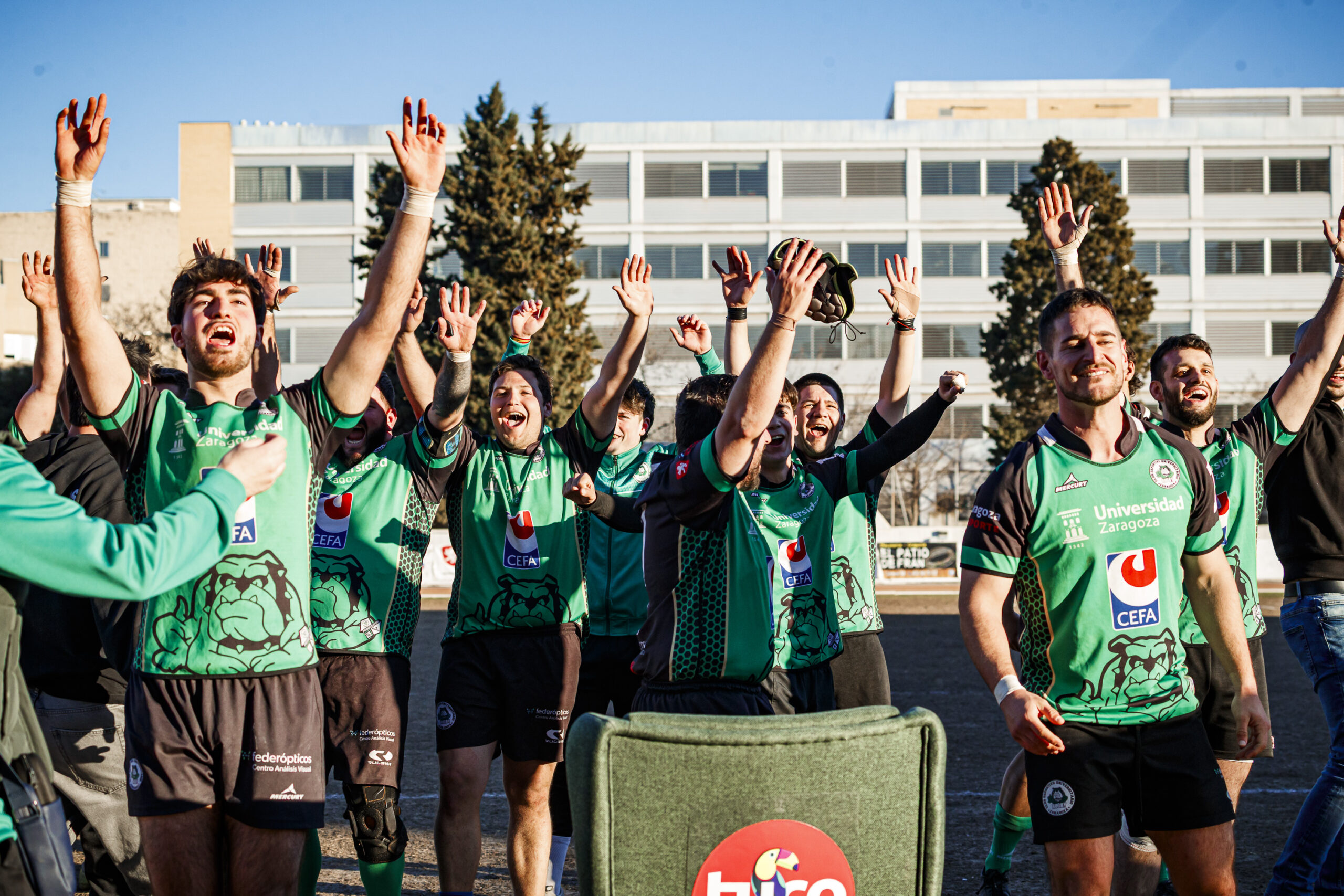 Fotos de rugby masculino correspondientes al partido de la jornada 11 de la Liga Aragonesa entre el CEFA Unizar y el Fénix.