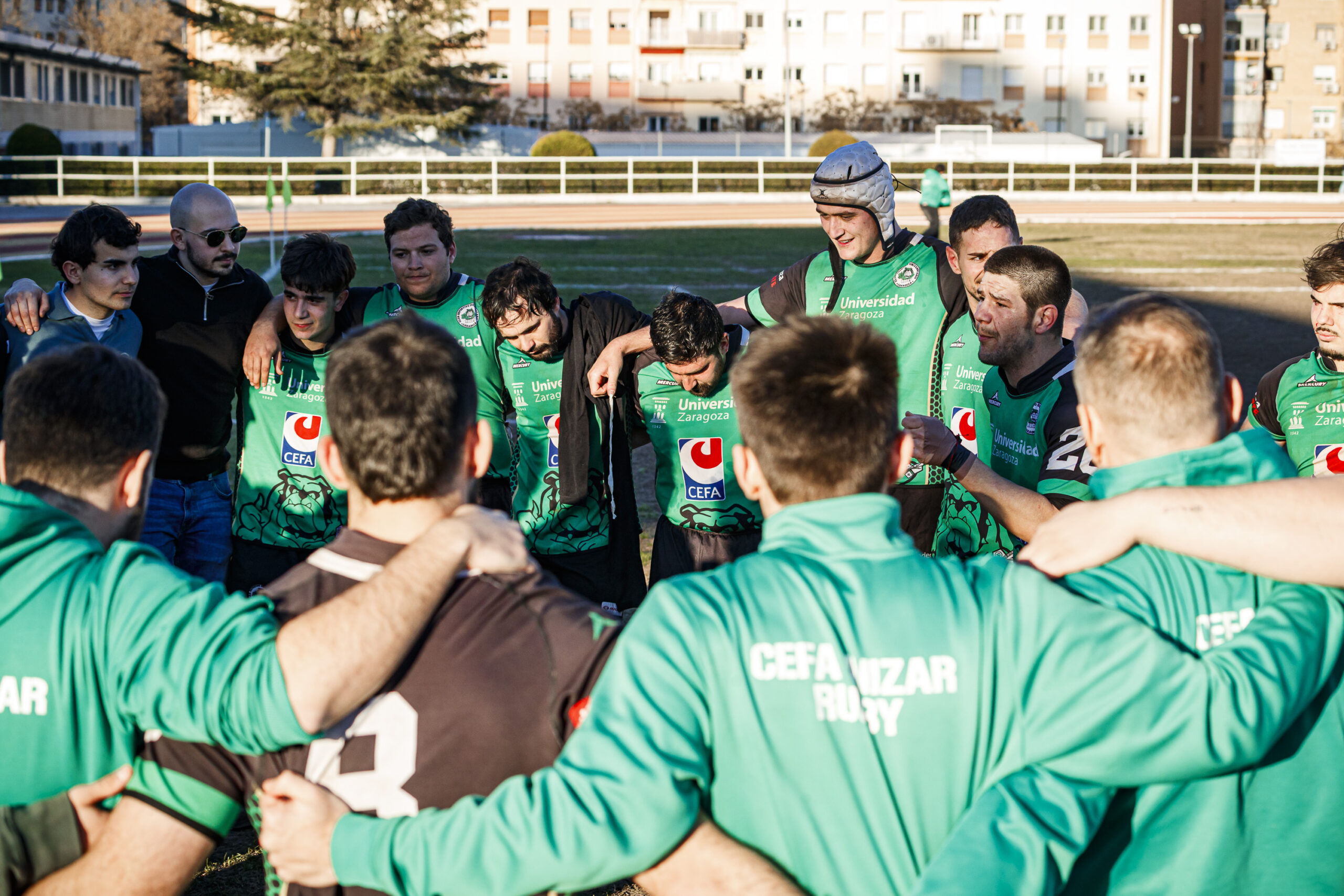 Fotos de rugby masculino correspondientes al partido de la jornada 11 de la Liga Aragonesa entre el CEFA Unizar y el Fénix.