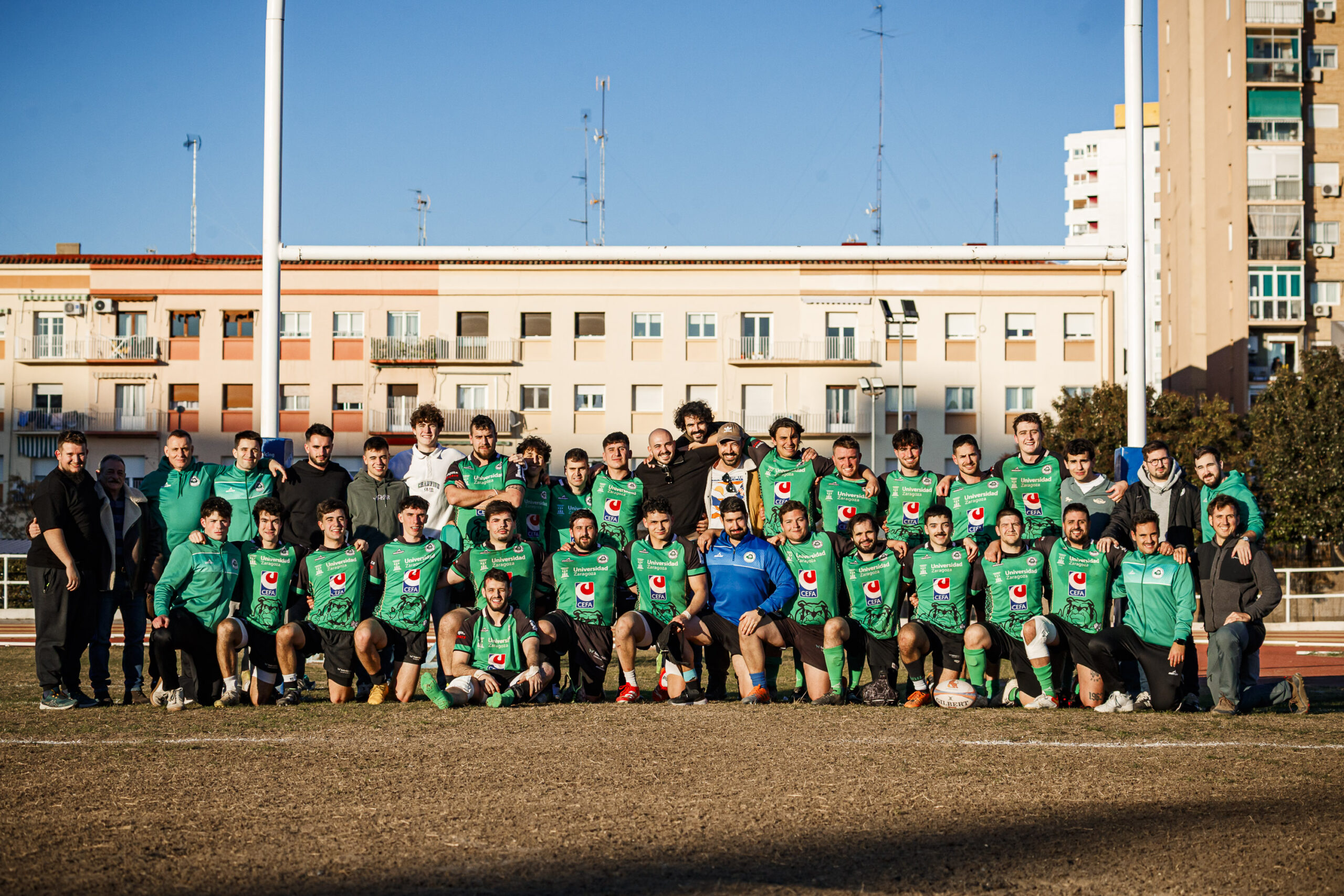 Fotos de rugby masculino correspondientes al partido de la jornada 11 de la Liga Aragonesa entre el CEFA Unizar y el Fénix.