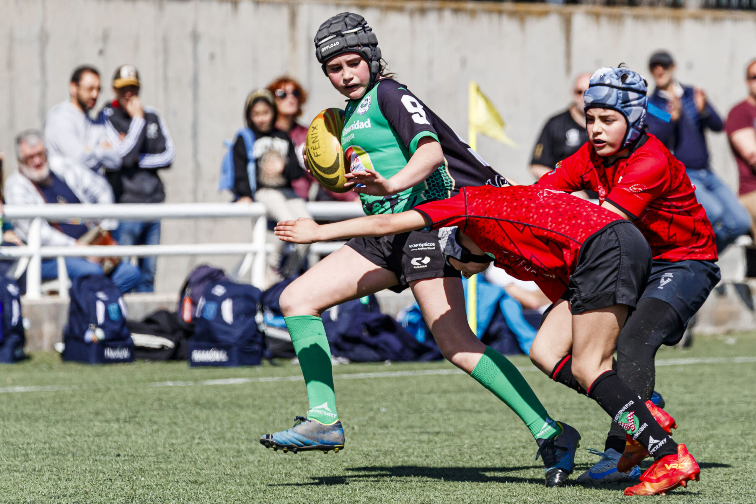 Jornada de escuelas de rugby para niños en Zaragoza